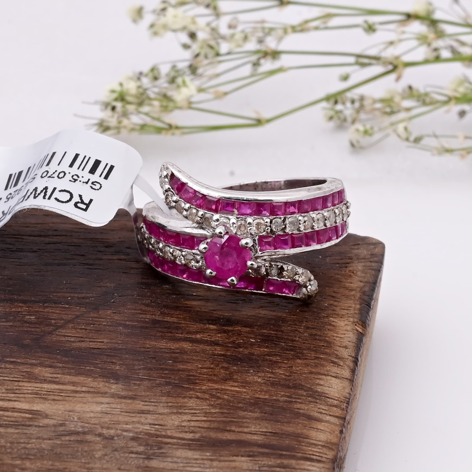 Crimson Elegance Ruby Diamond Ring