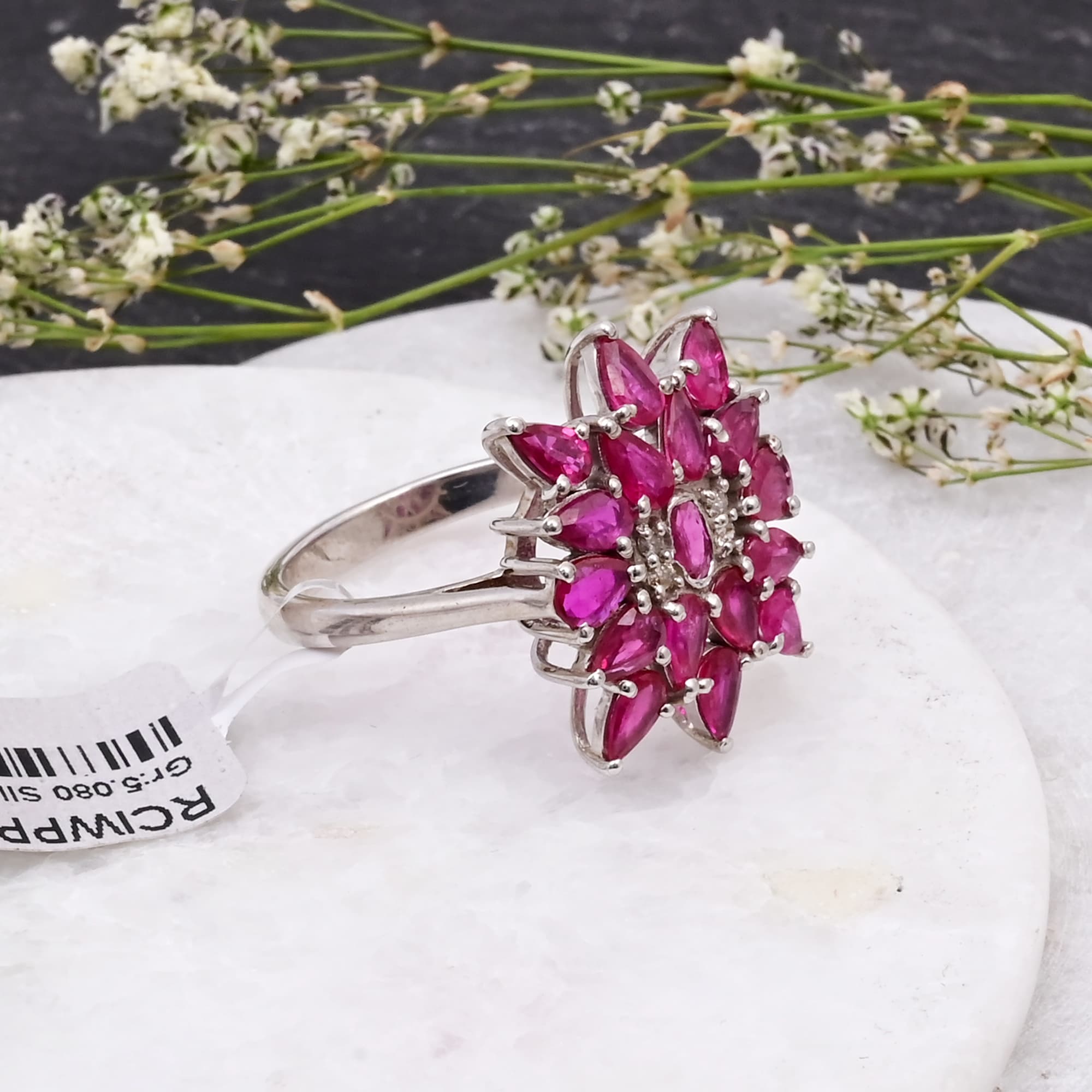 Ruby Starburst Diamond Ring alternate view
