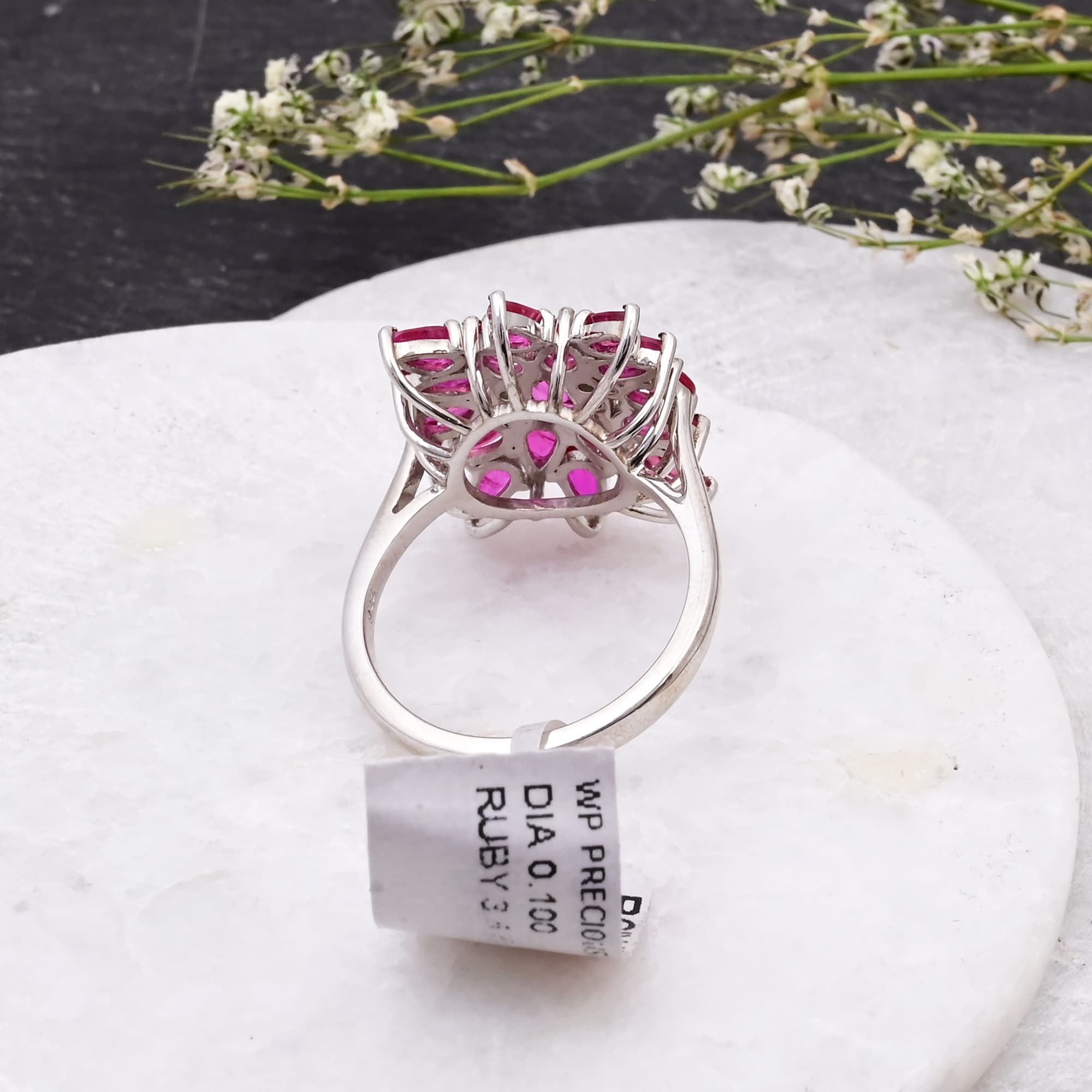Ruby Starburst Diamond Ring