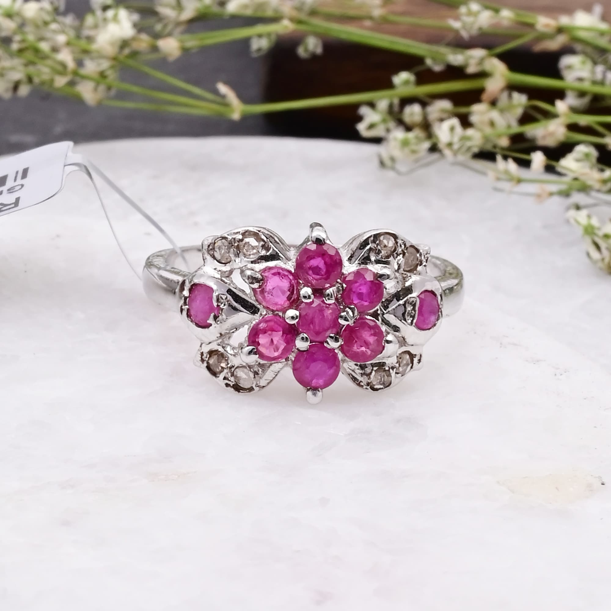 Ruby Blossom Diamond Floral Ring alternate view