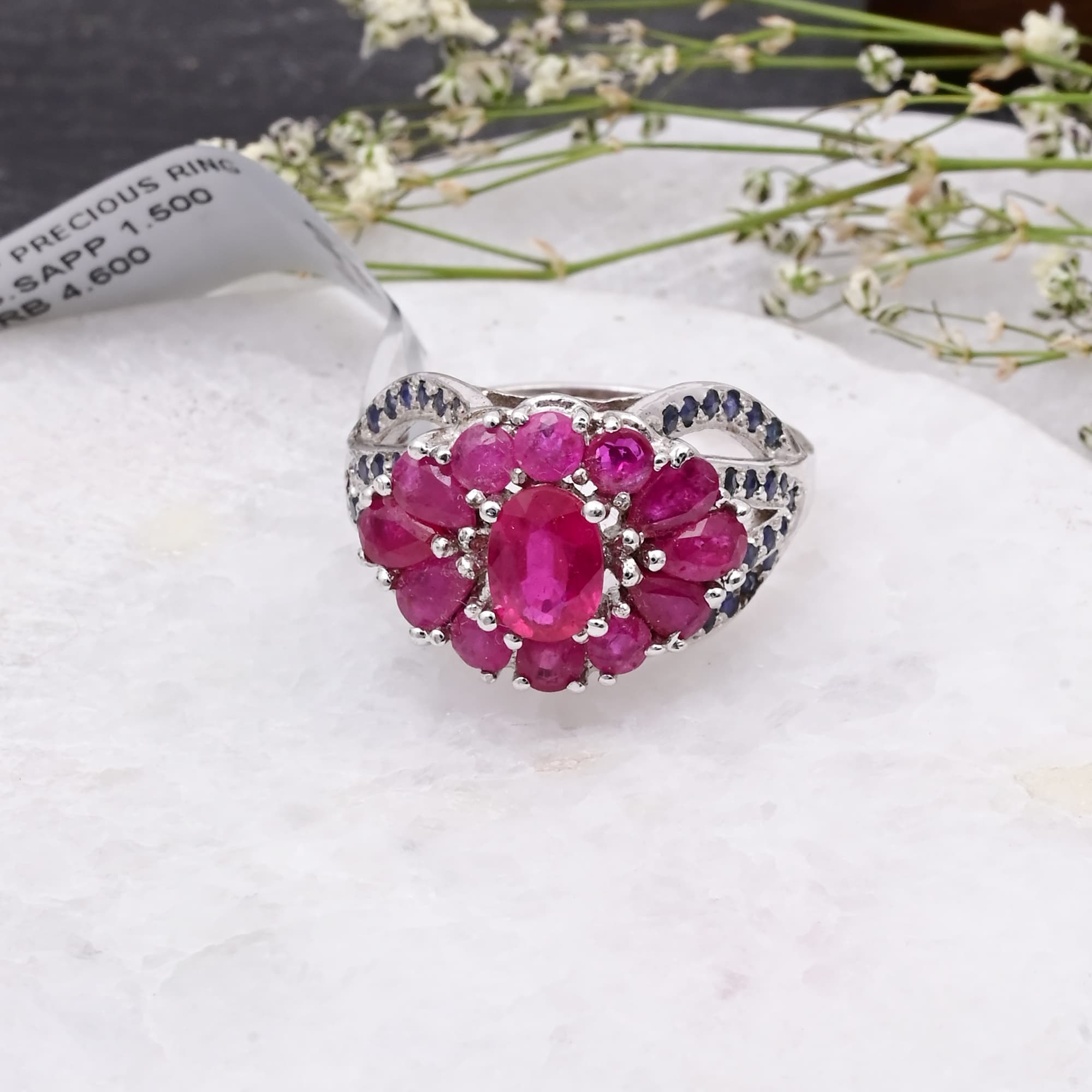 Royal Ruby & Blue Sapphire Bloom Ring
