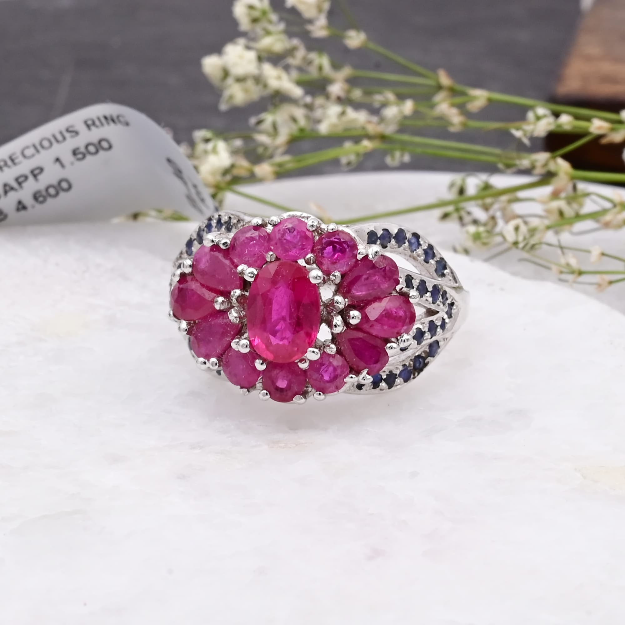 Royal Ruby & Blue Sapphire Bloom Ring alternate view