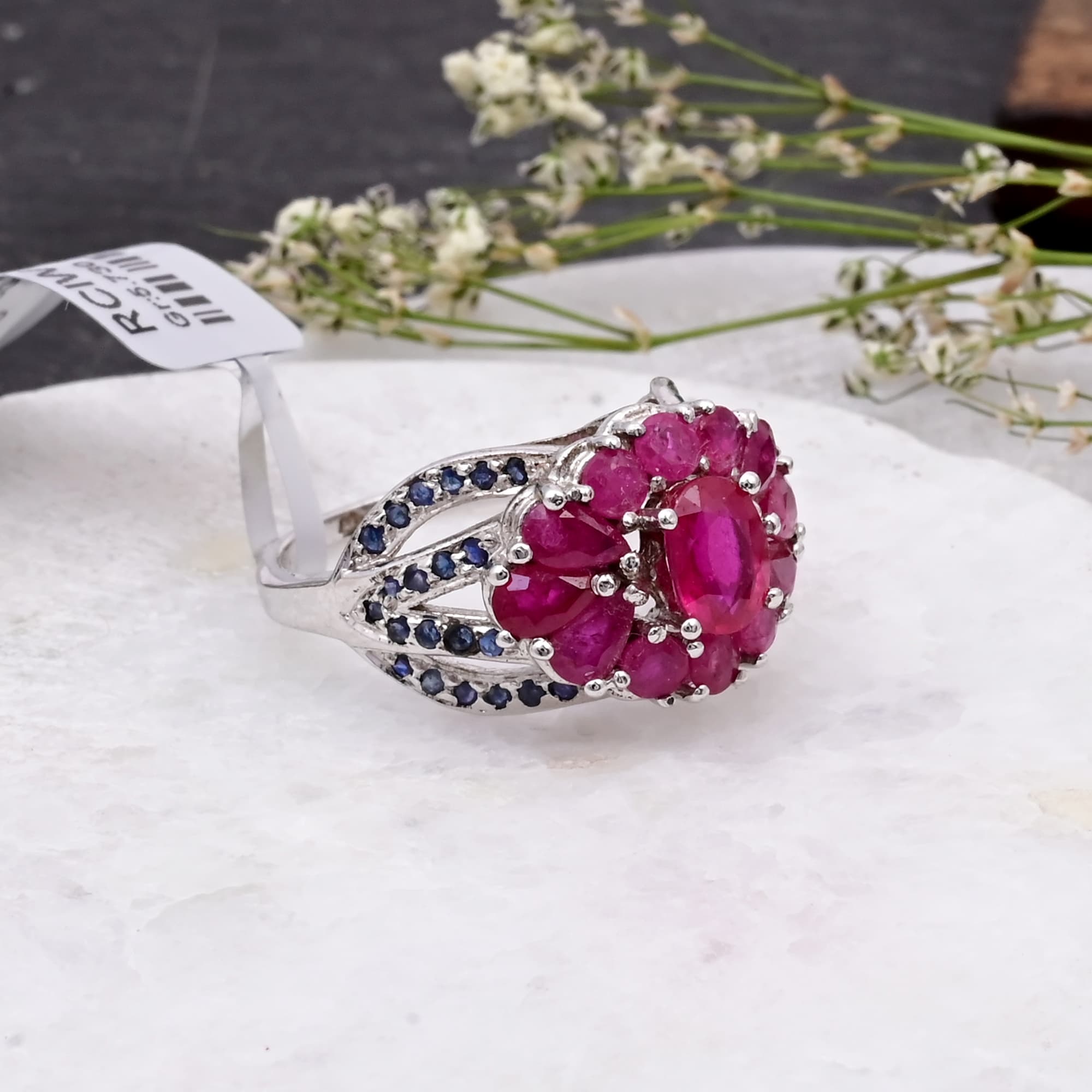 Royal Ruby & Blue Sapphire Bloom Ring