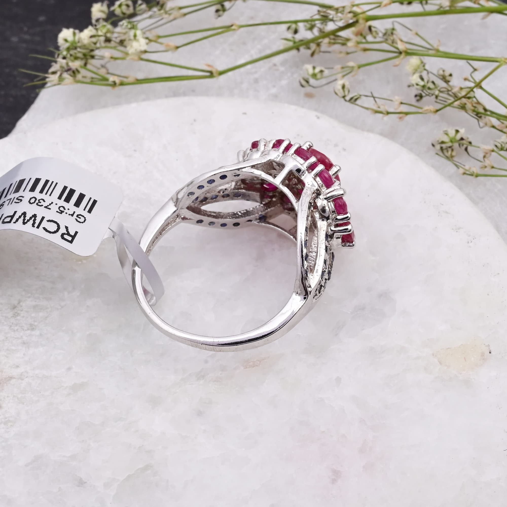 Royal Ruby & Blue Sapphire Bloom Ring