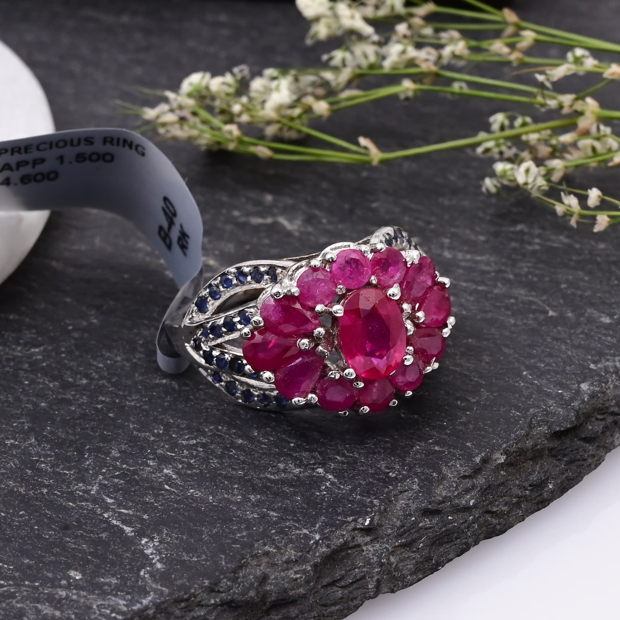 Royal Ruby & Blue Sapphire Bloom Ring