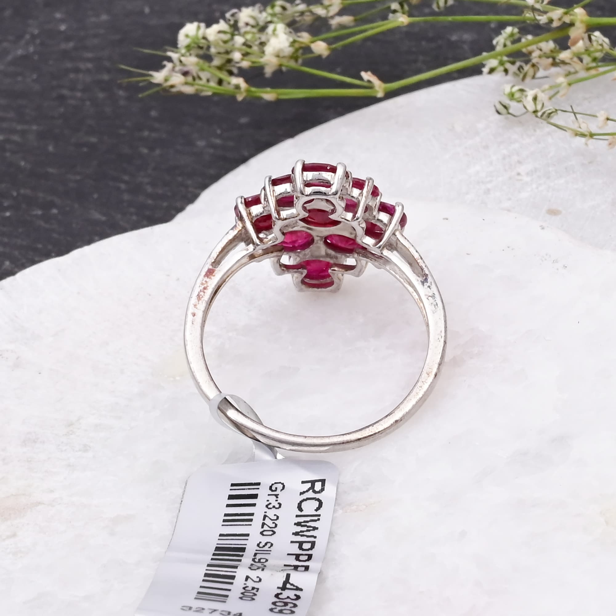 Crimson Ruby Cluster Ring
