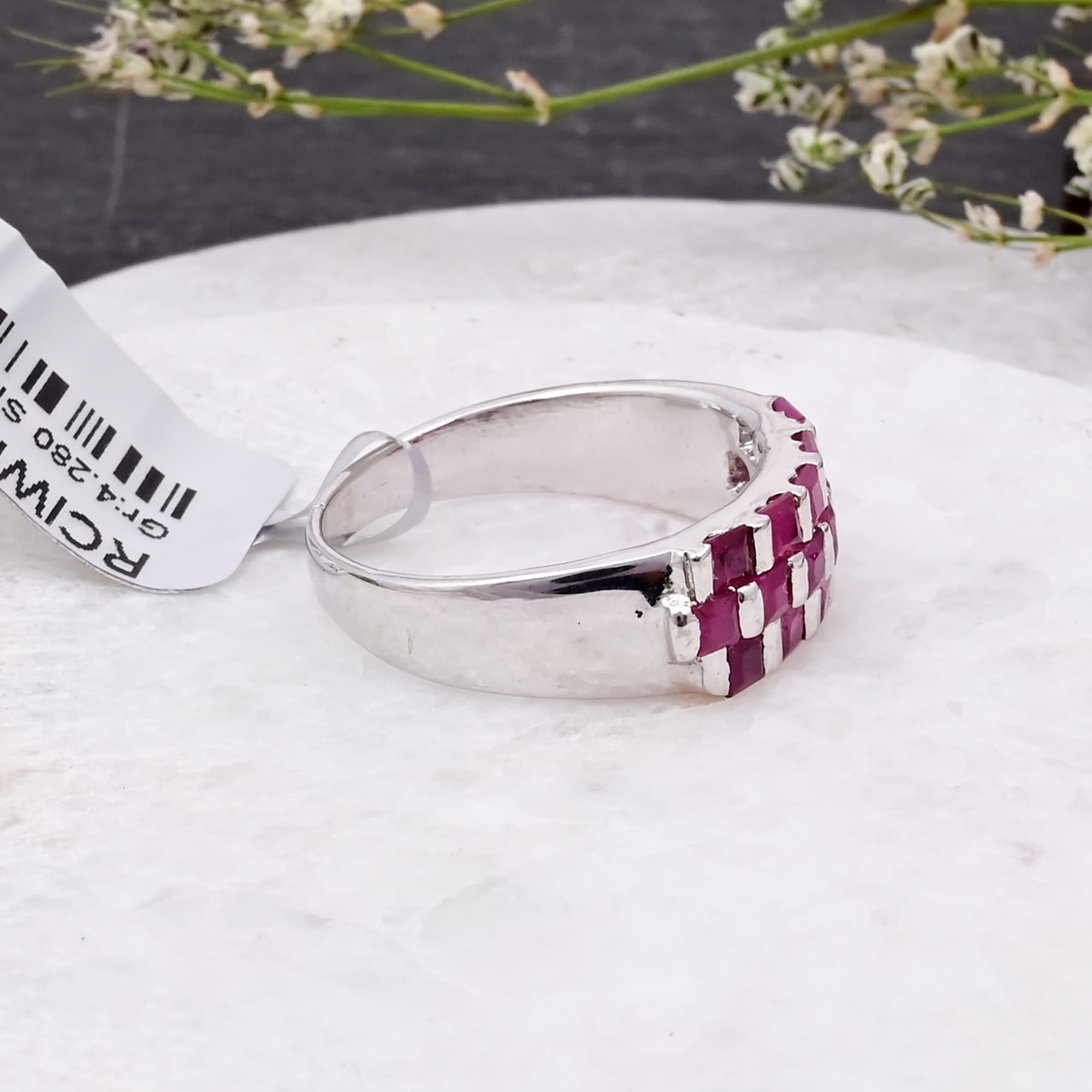 Ruby Mosaic Band Ring alternate view