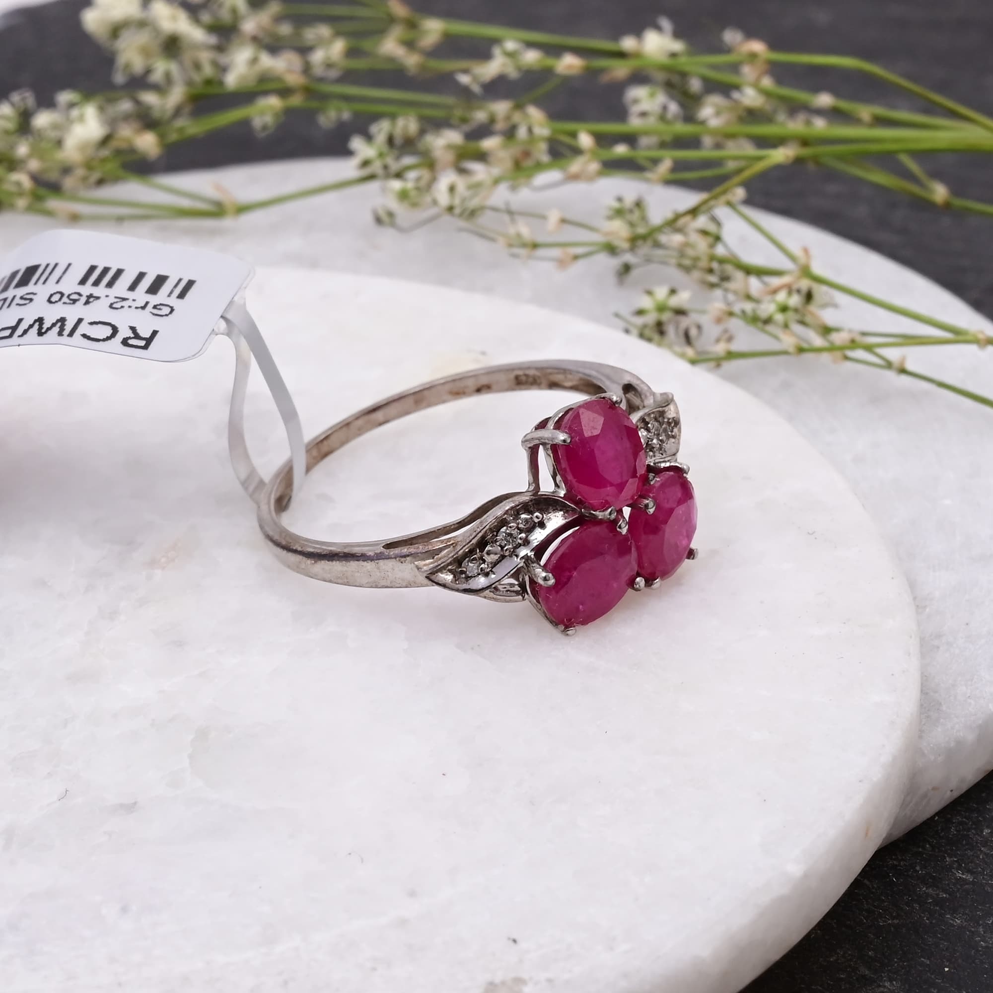 Vintage Ruby Blossom Ring