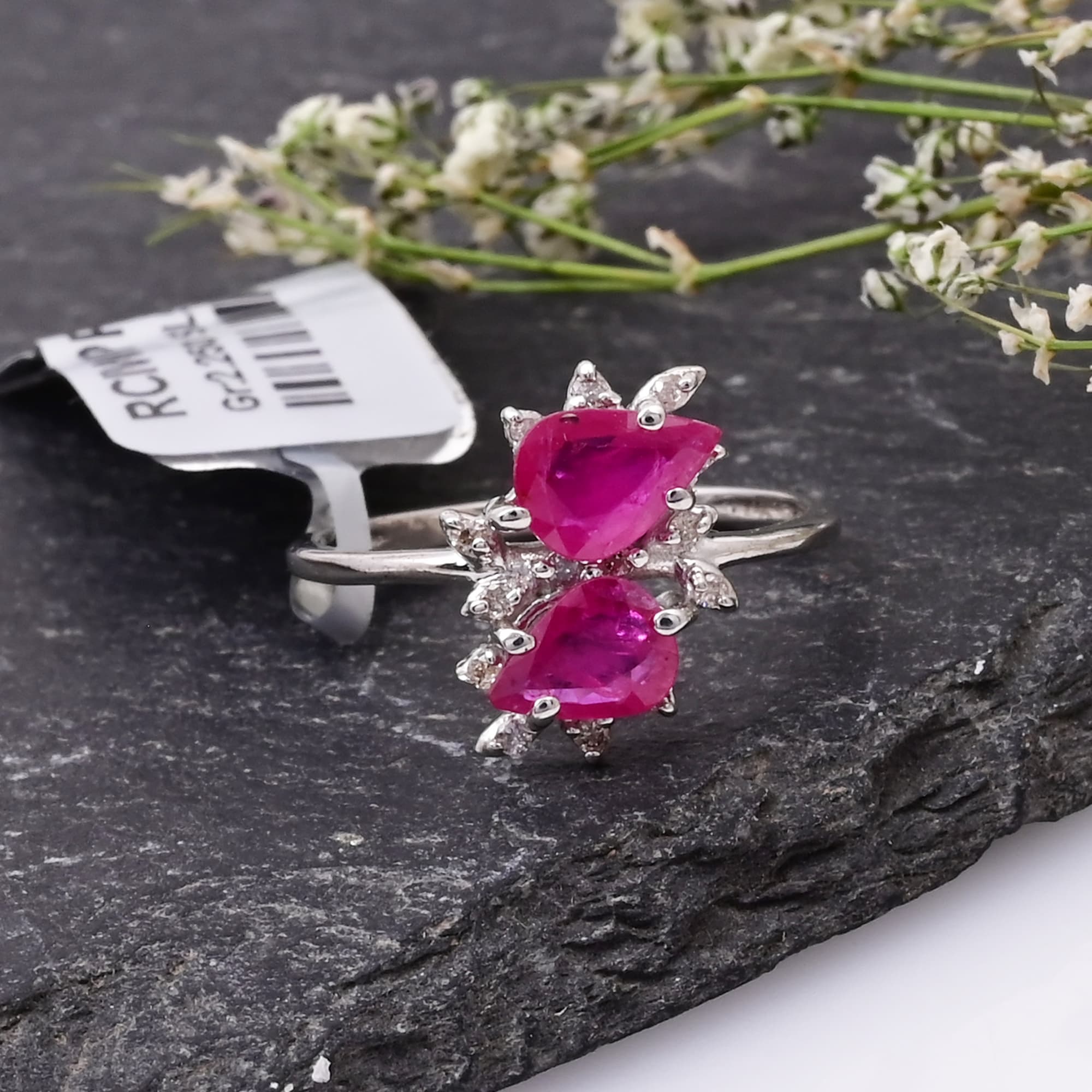 Ruby Dewdrop Bloom Ring
