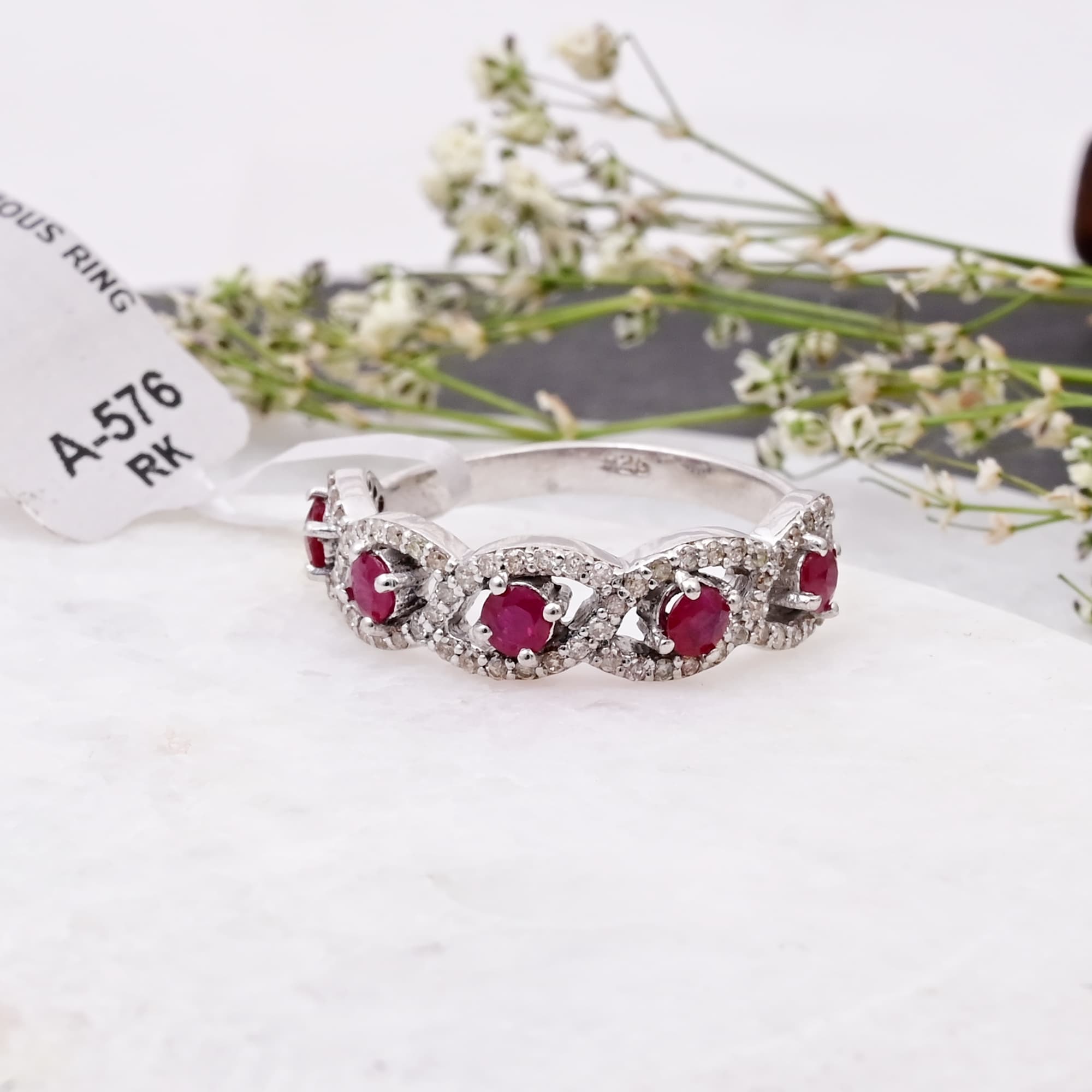 Ruby Infinity Halo Band Ring