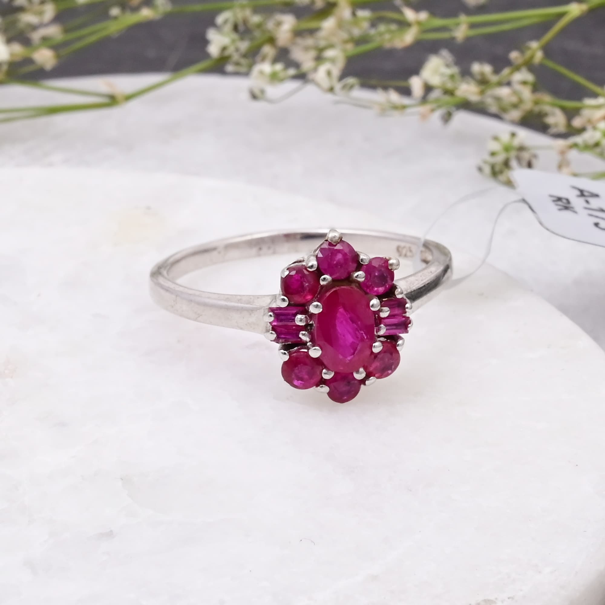 Ruby Blossom Cluster Ring alternate view