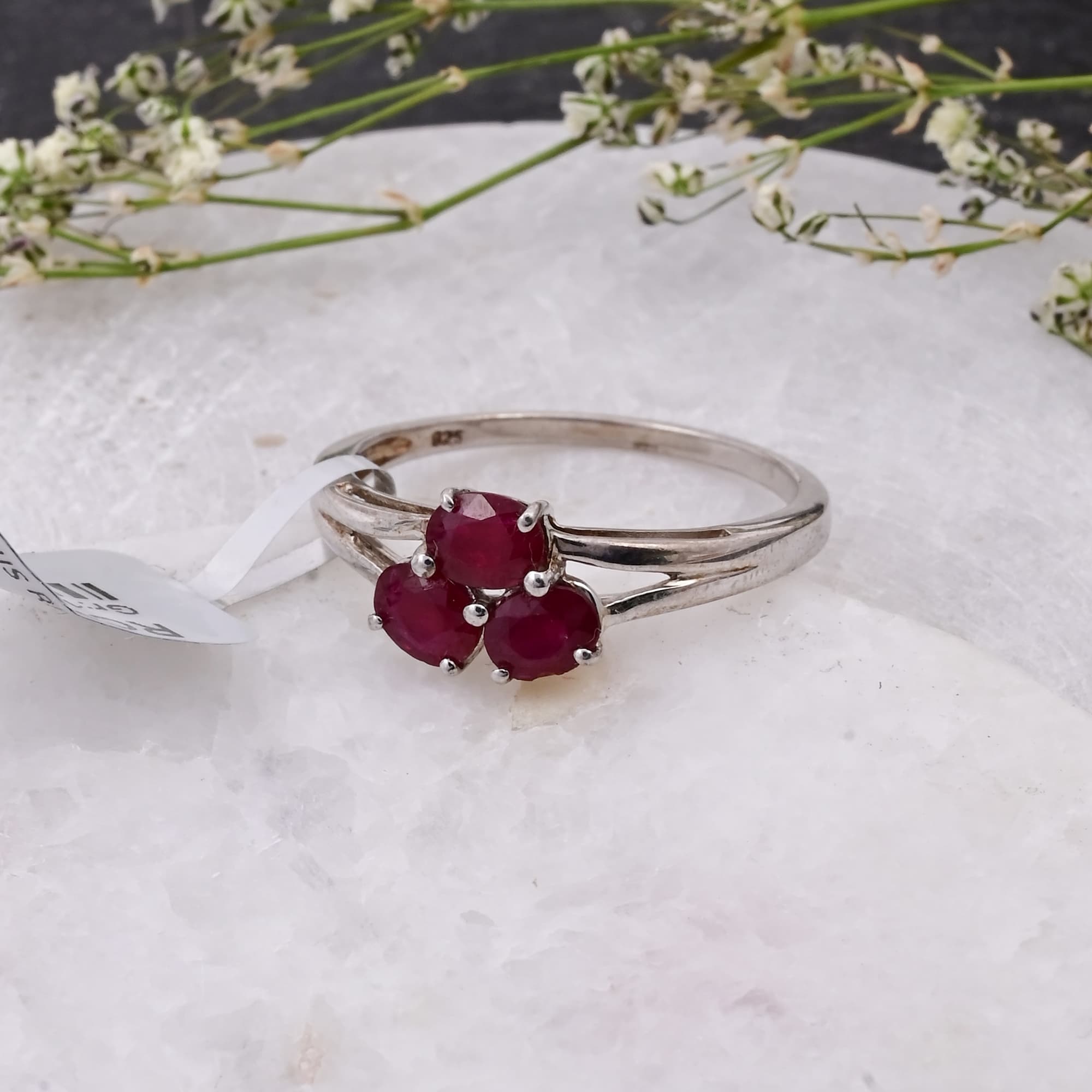 Ruby Trinity Blossom Ring