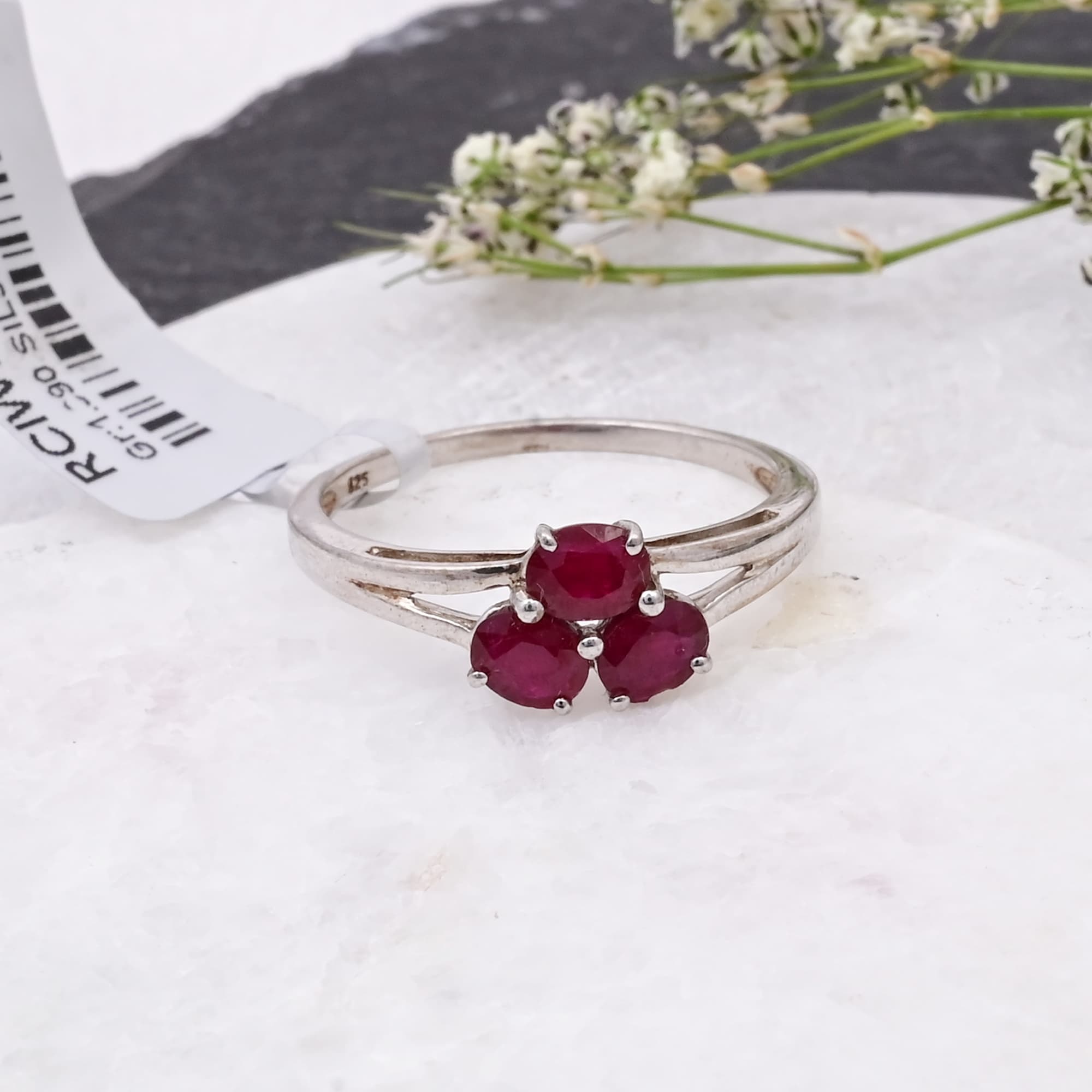 Ruby Trinity Blossom Ring