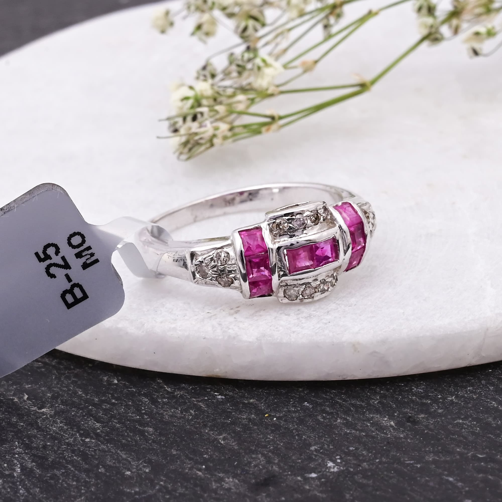 Ruby Geometric Elegance Ring