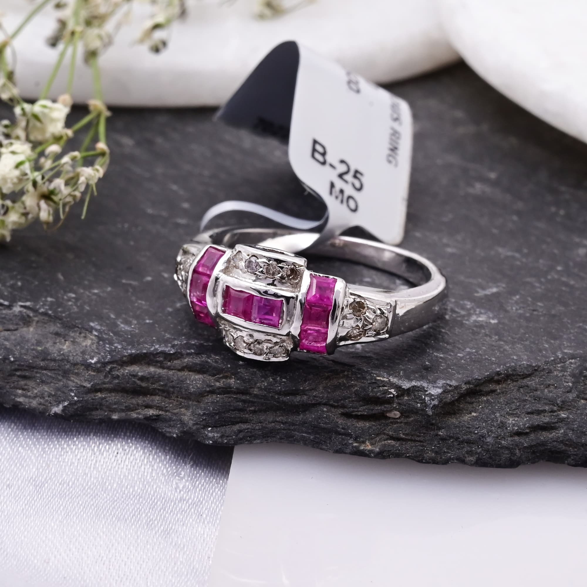 Ruby Geometric Elegance Ring