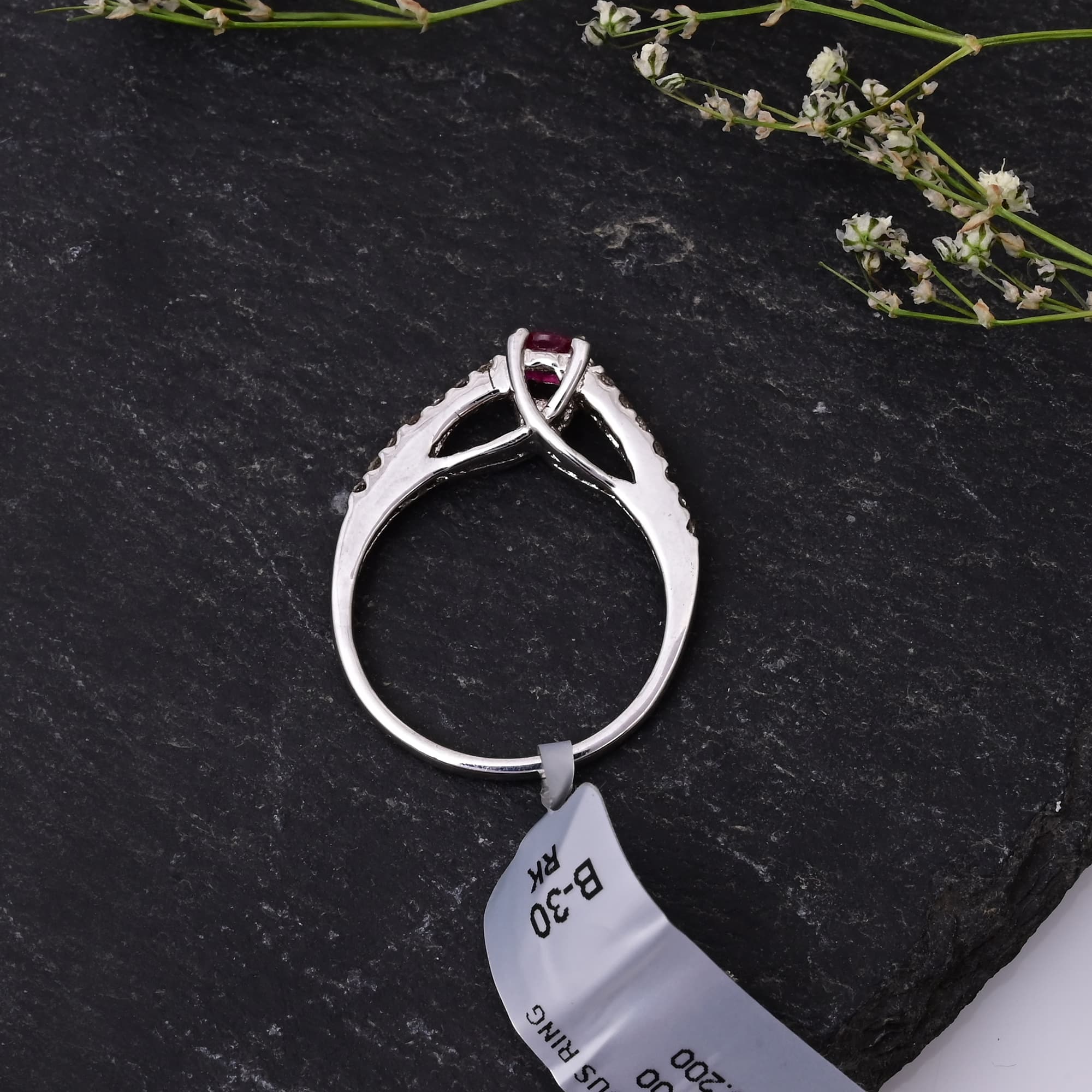 Ruby Solitaire Twist Ring
