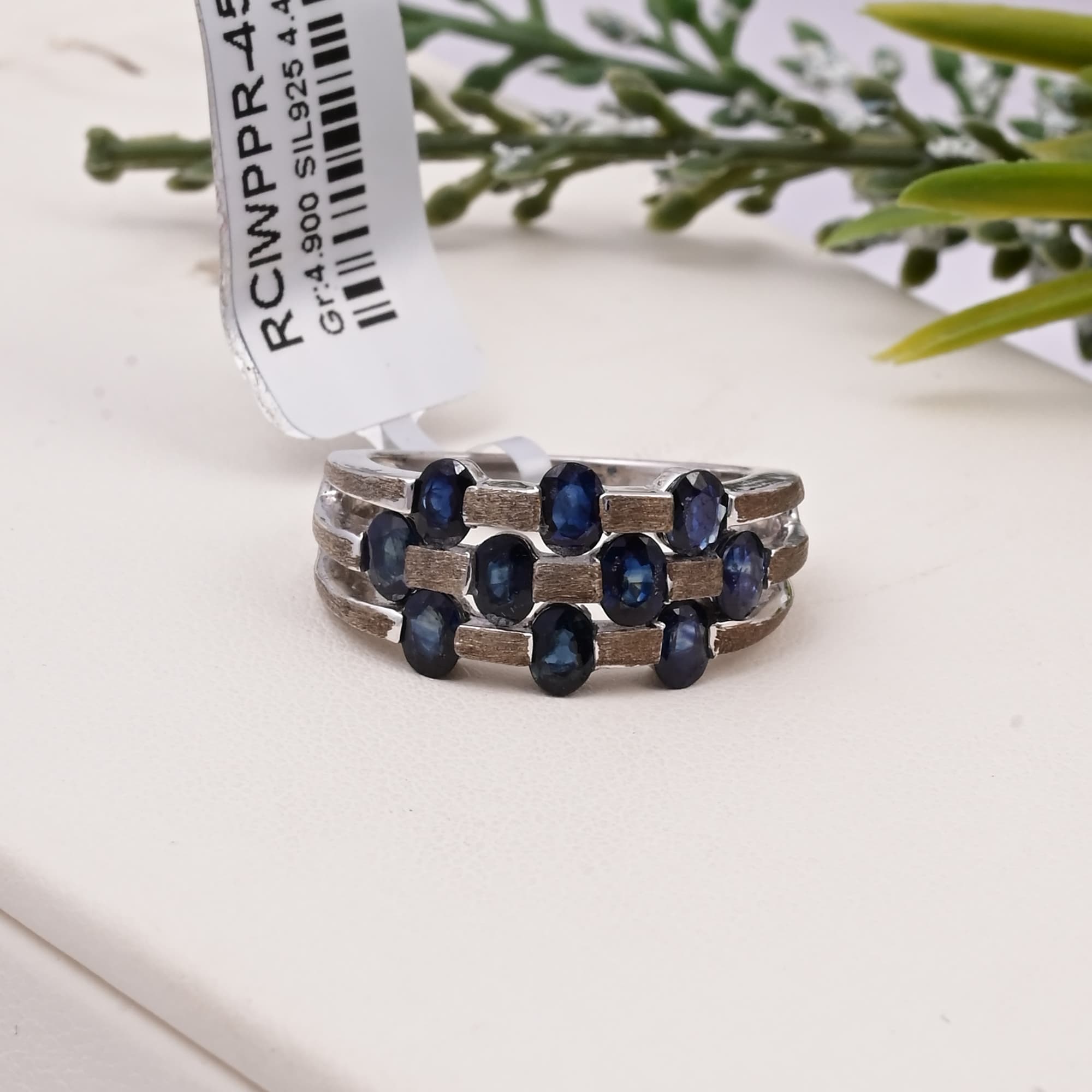Midnight Sapphire Matrix Ring