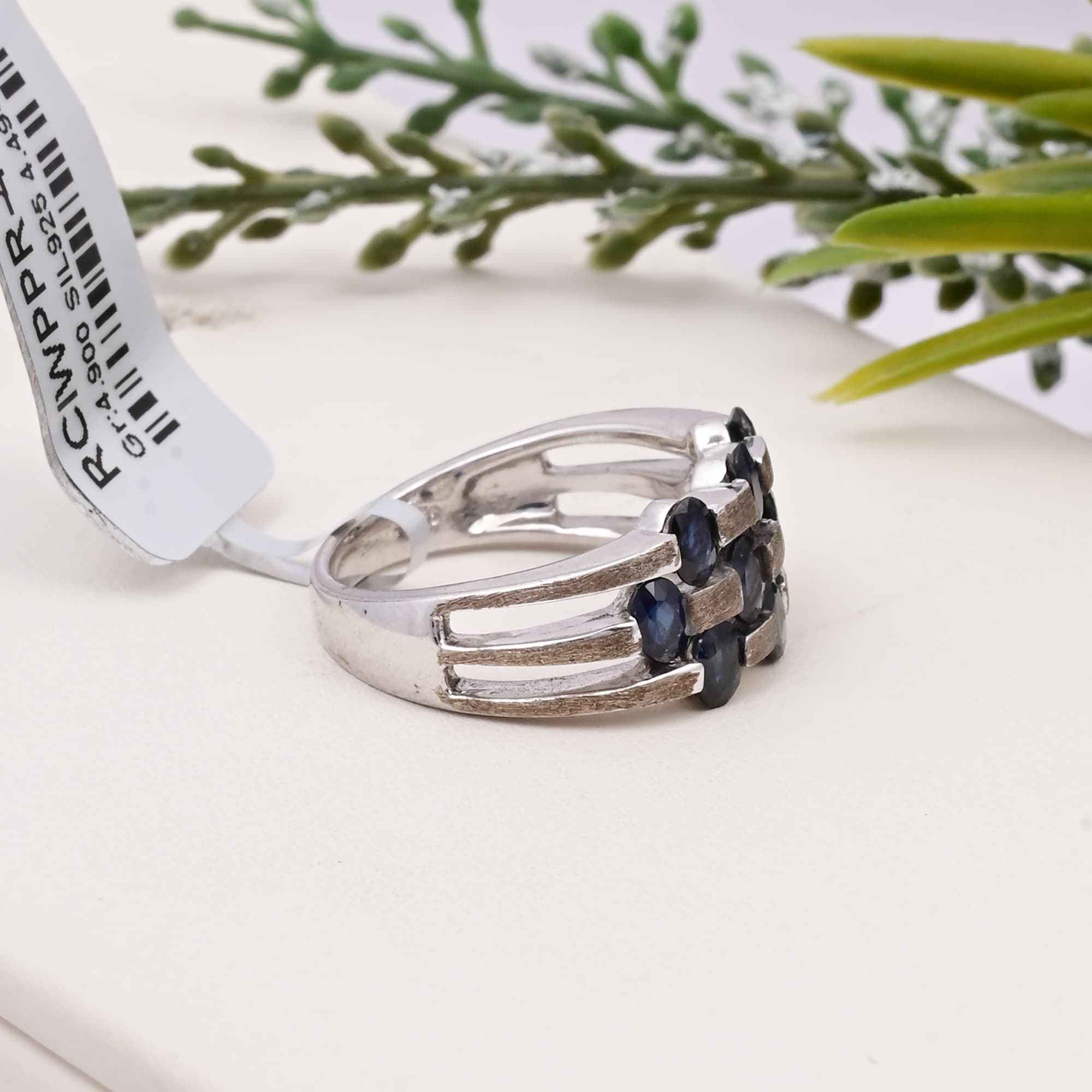 Midnight Sapphire Matrix Ring