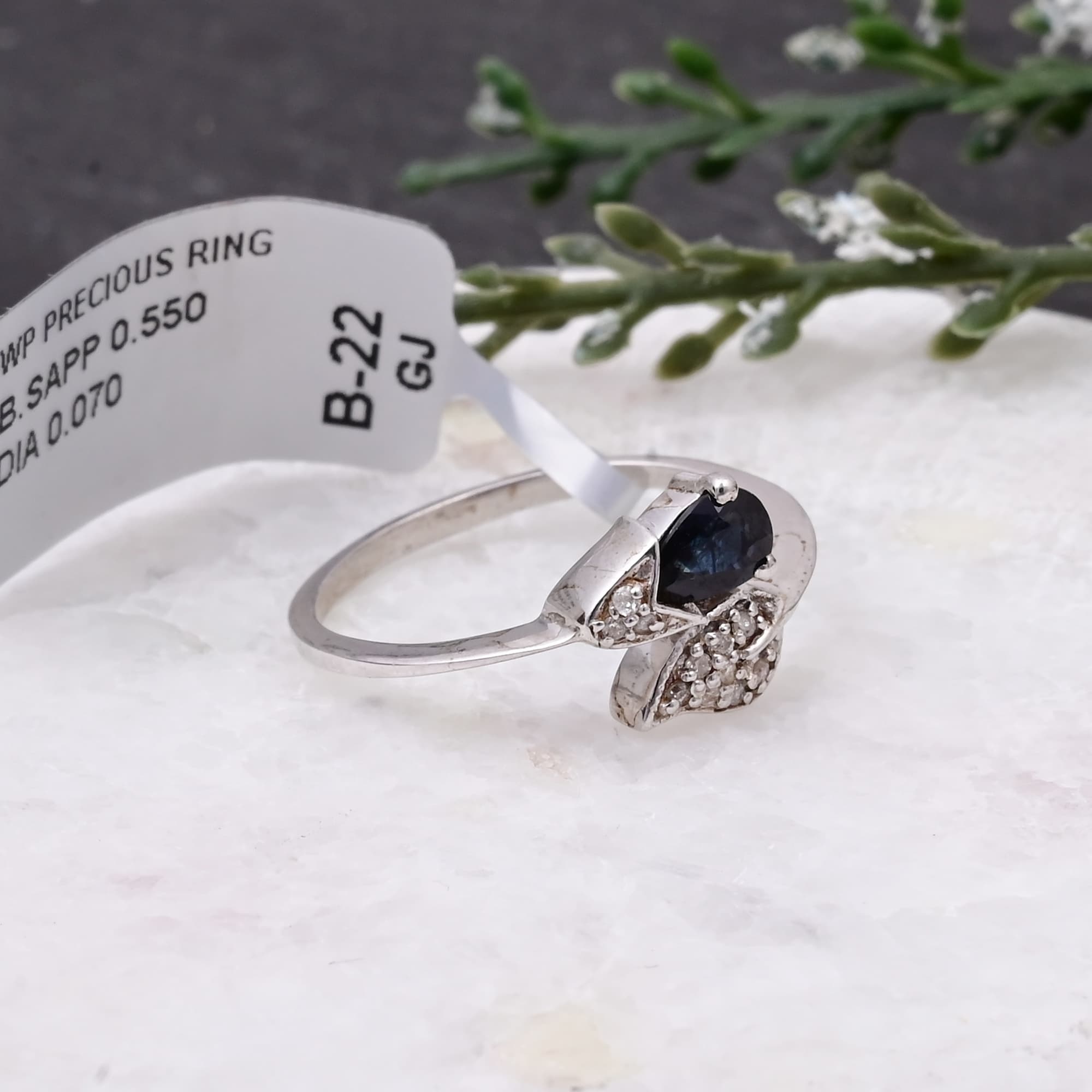 Sapphire Leaf Whisper Ring alternate view