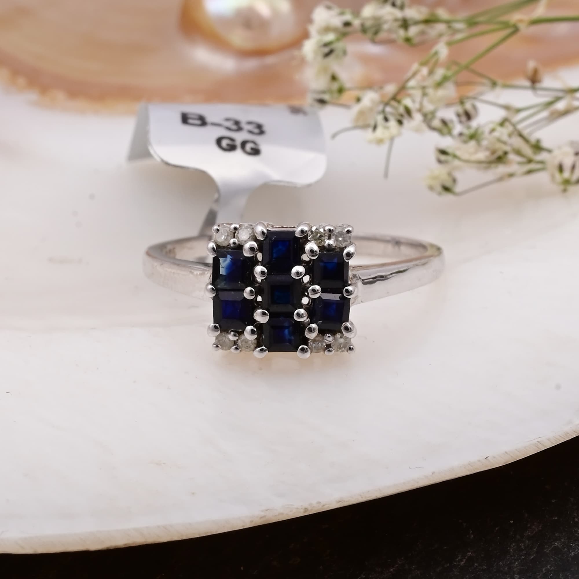 Midnight Sapphire Cluster Ring