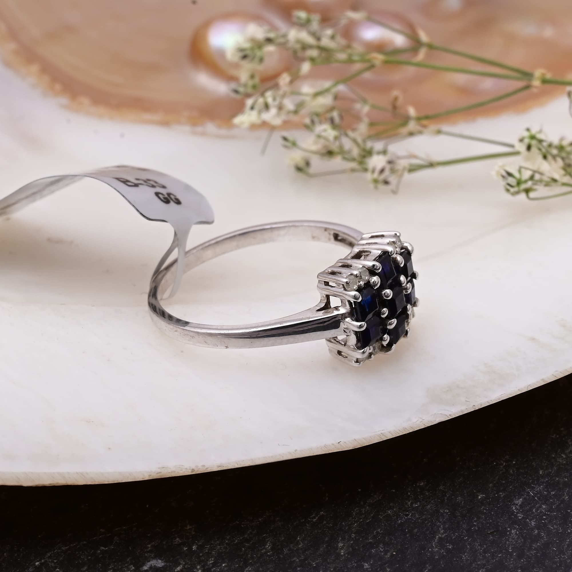 Midnight Sapphire Cluster Ring