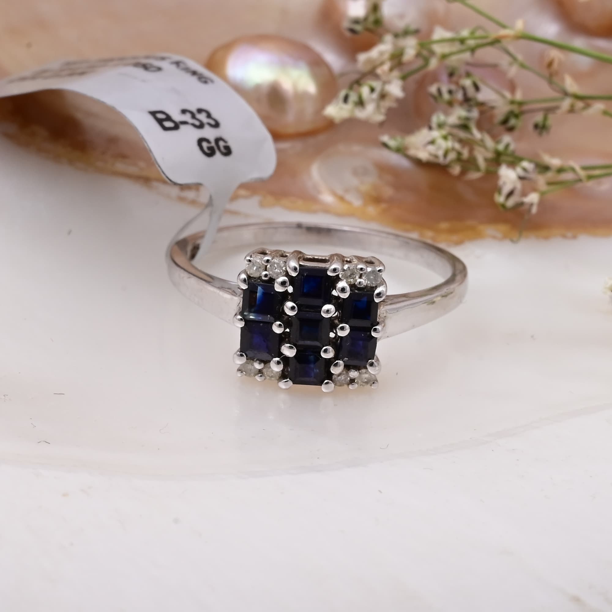Midnight Sapphire Cluster Ring