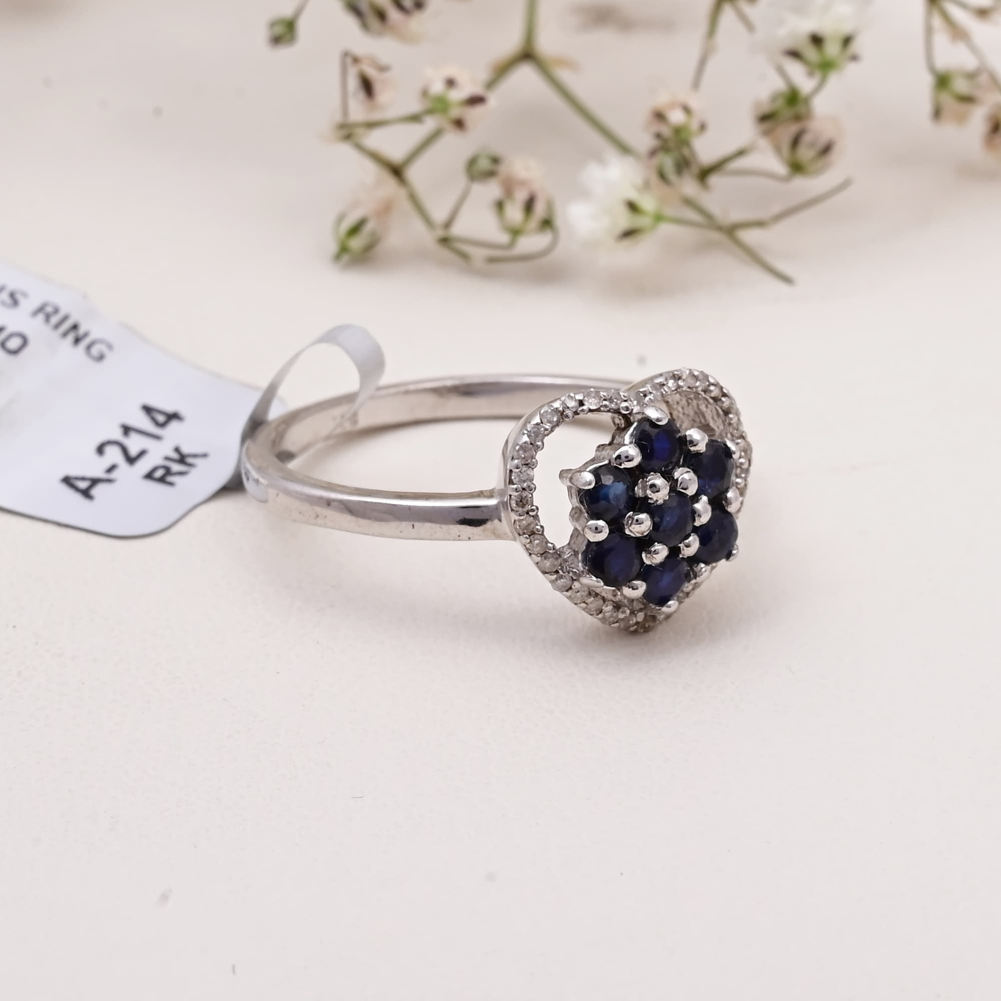 Sapphire Heart Bloom Ring alternate view