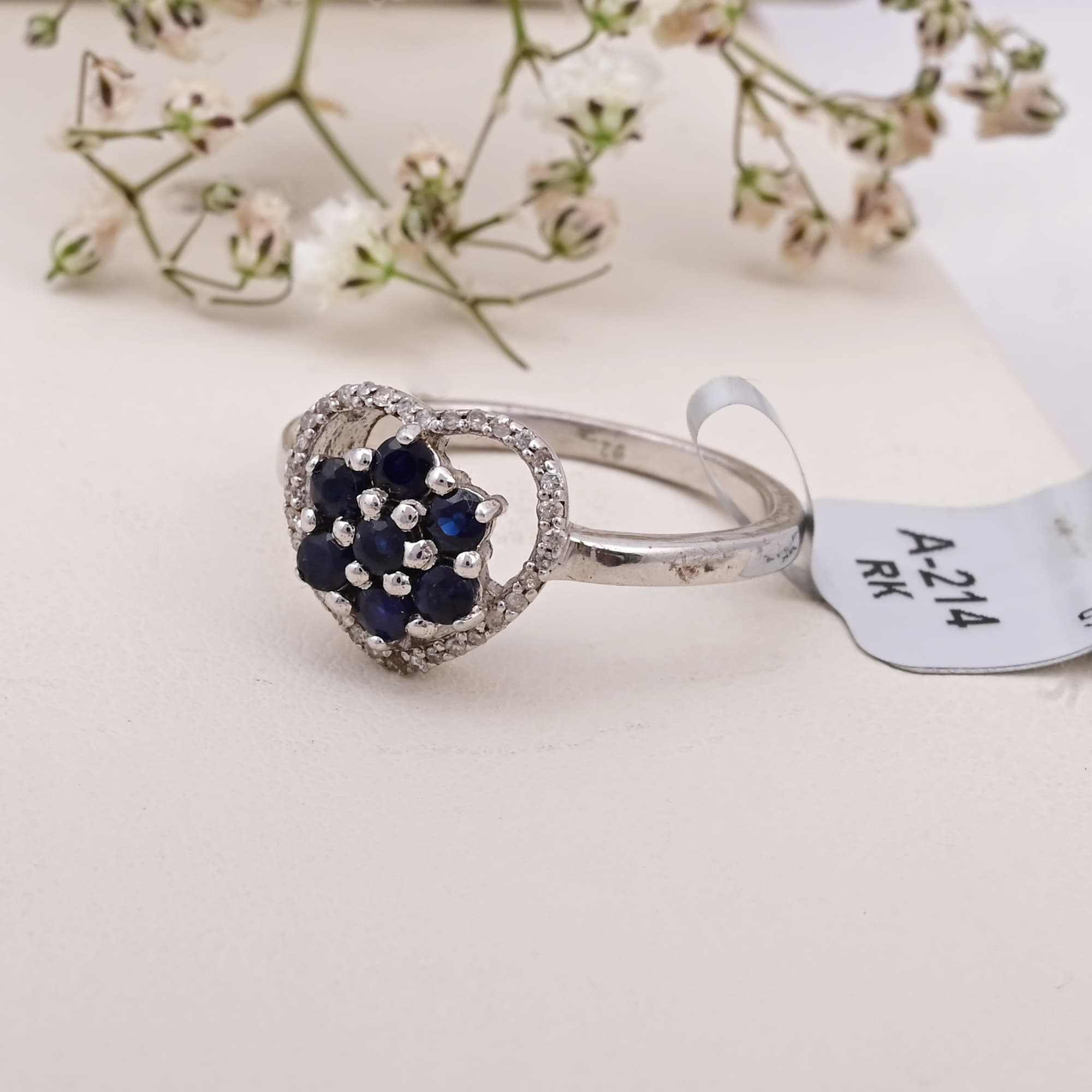 Sapphire Heart Bloom Ring