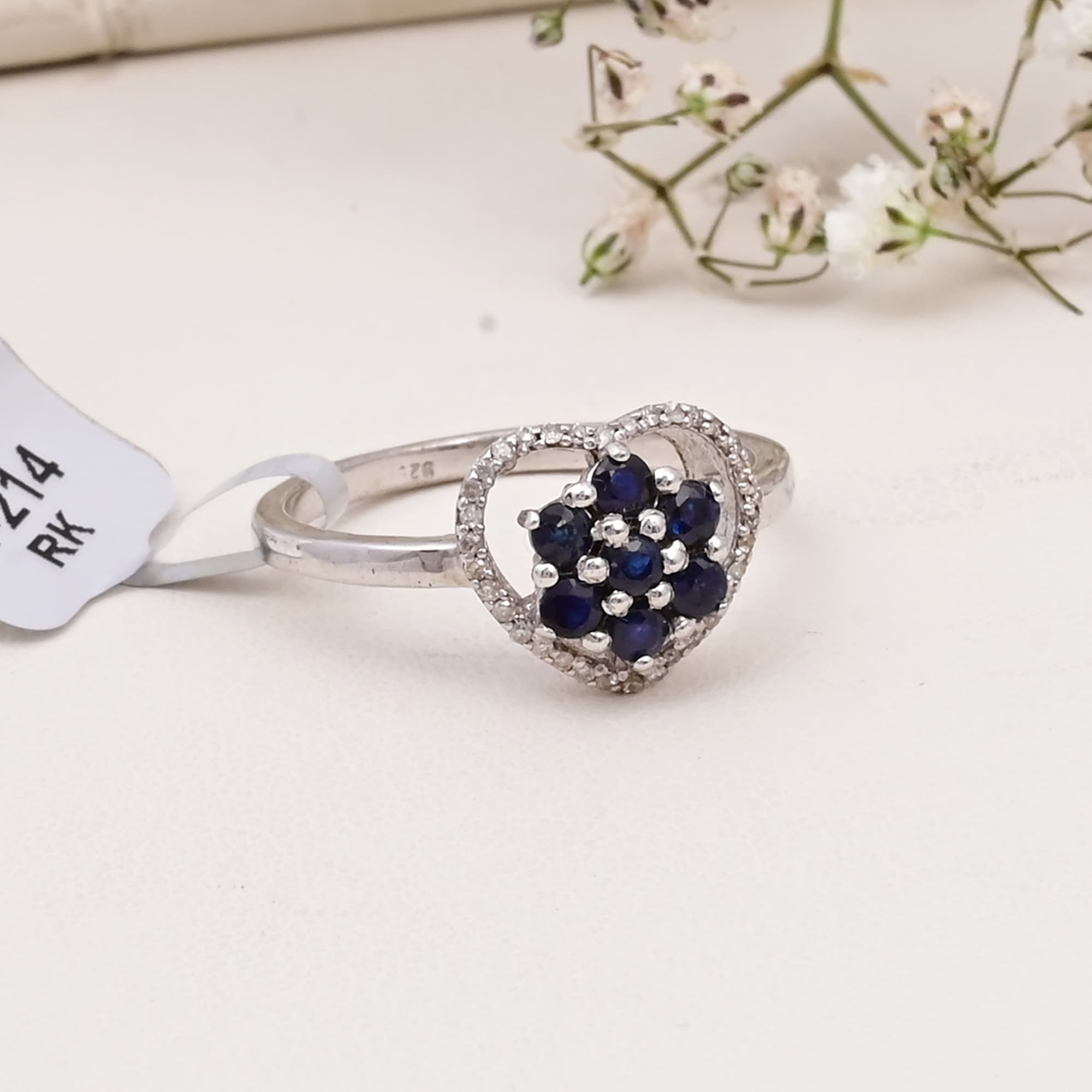Sapphire Heart Bloom Ring