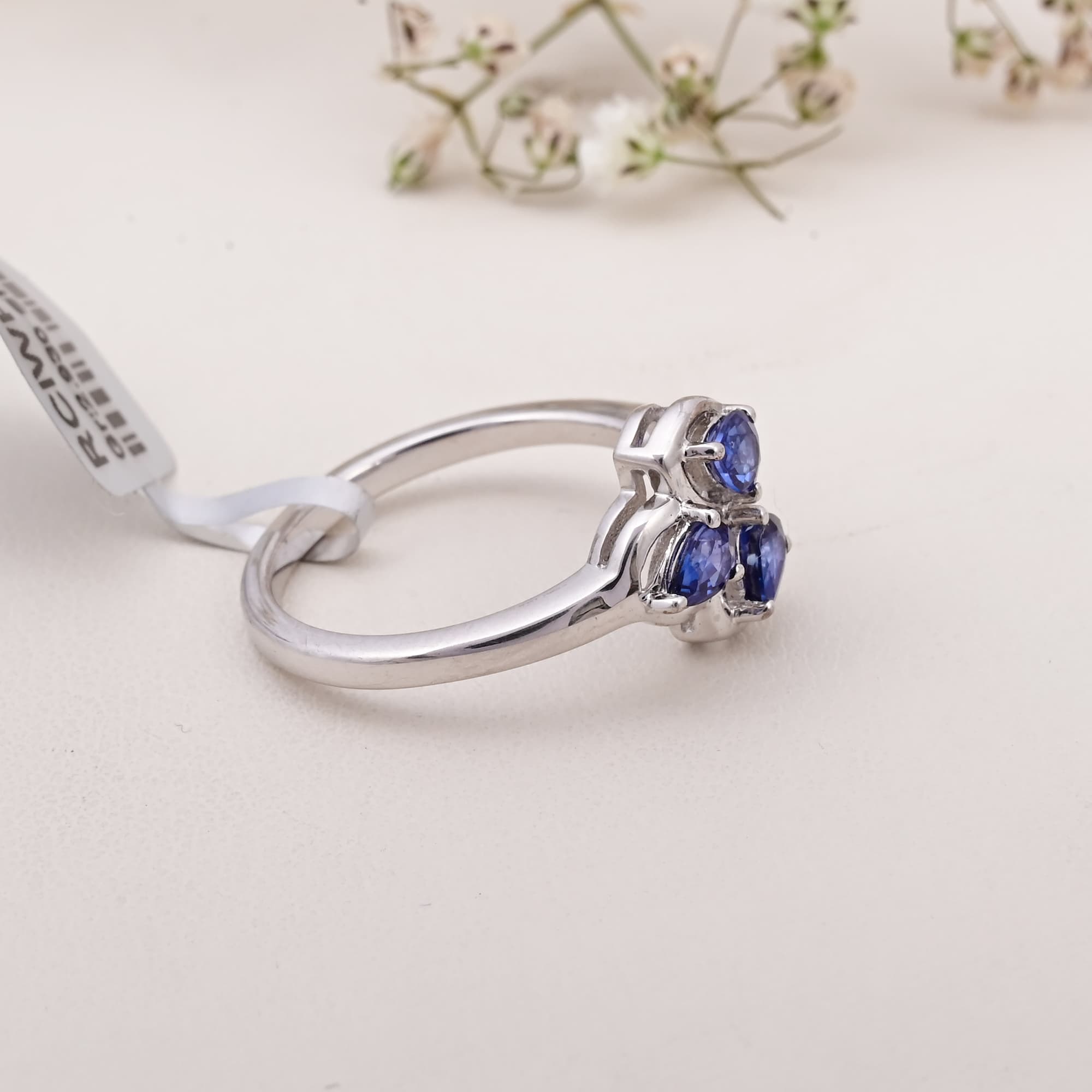 Trinity Leaf Sapphire Ring