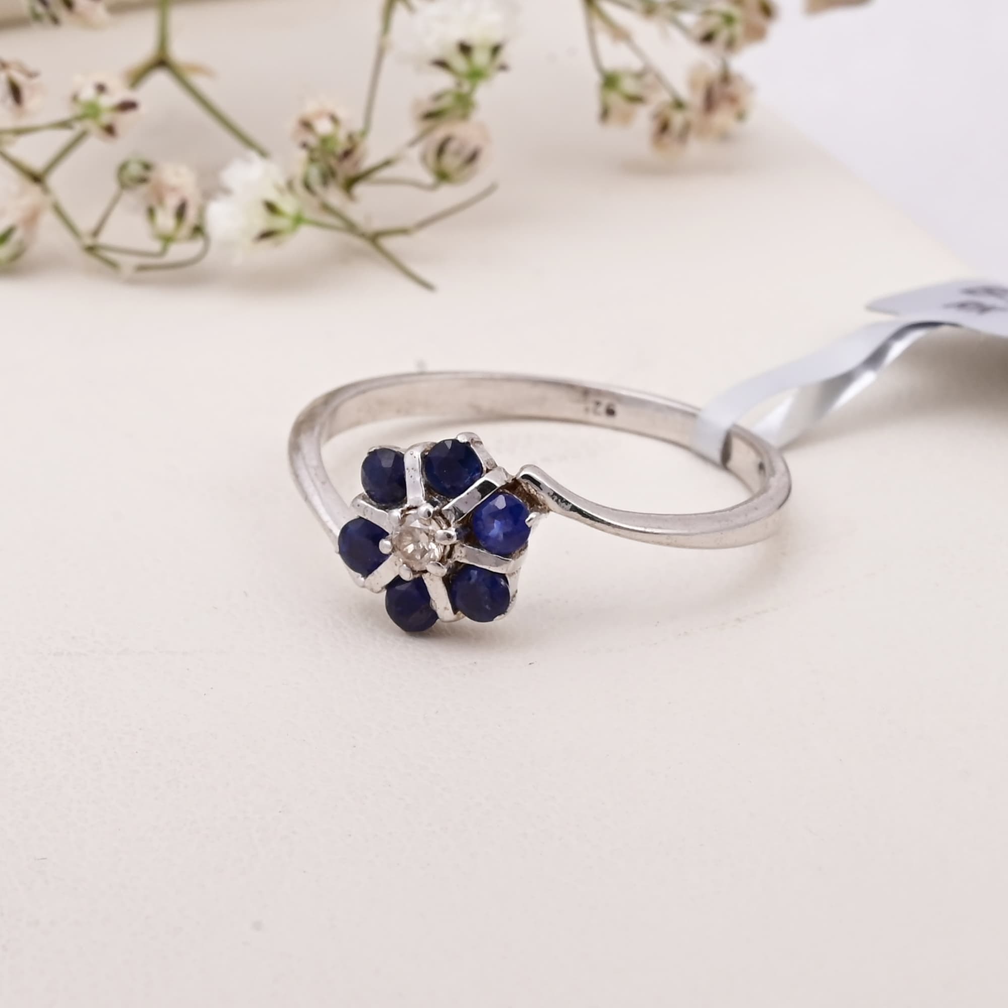 Petite Sapphire Blossom Ring alternate view