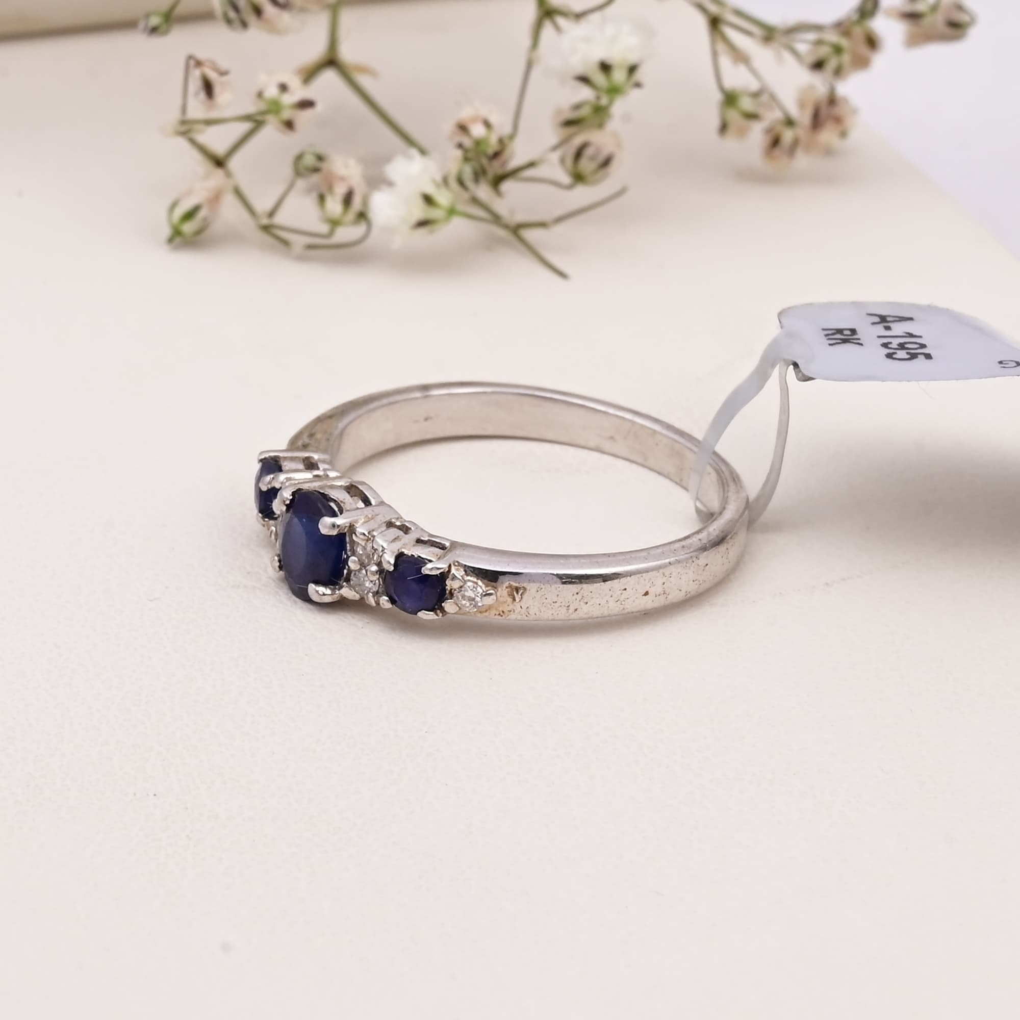 Royal Sapphire Trio Ring alternate view