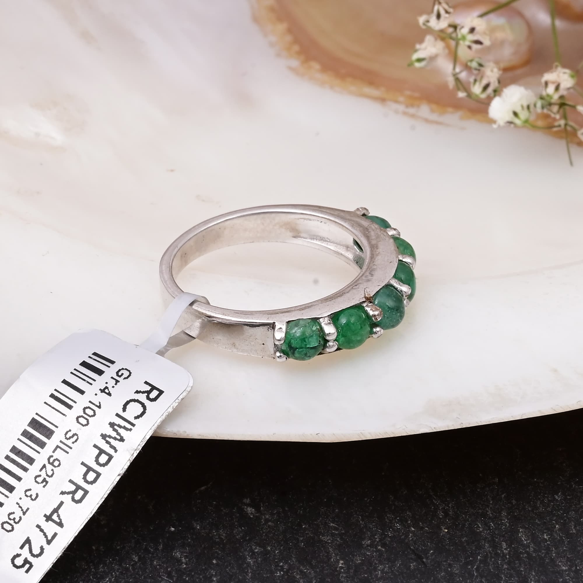 Emerald Eternity Band Ring alternate view