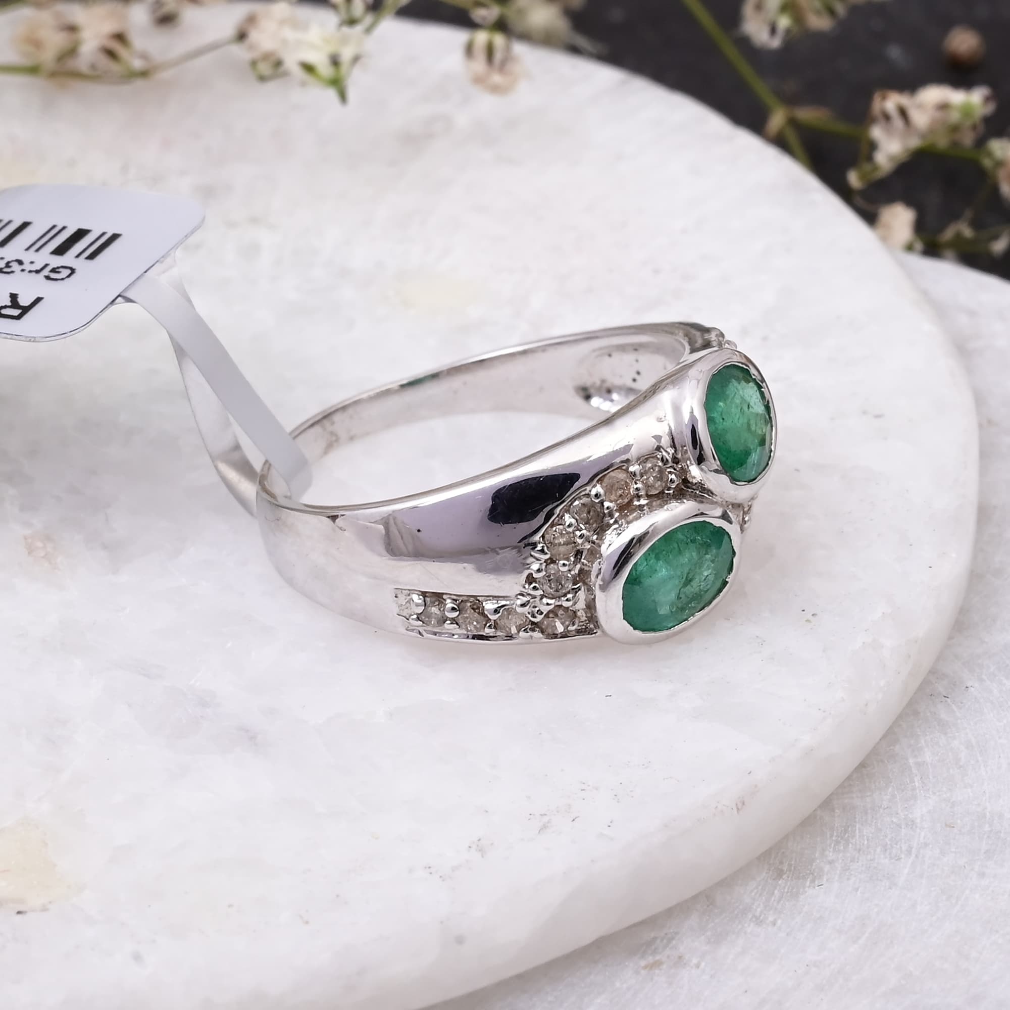 Emerald Duo Harmony Ring alternate view