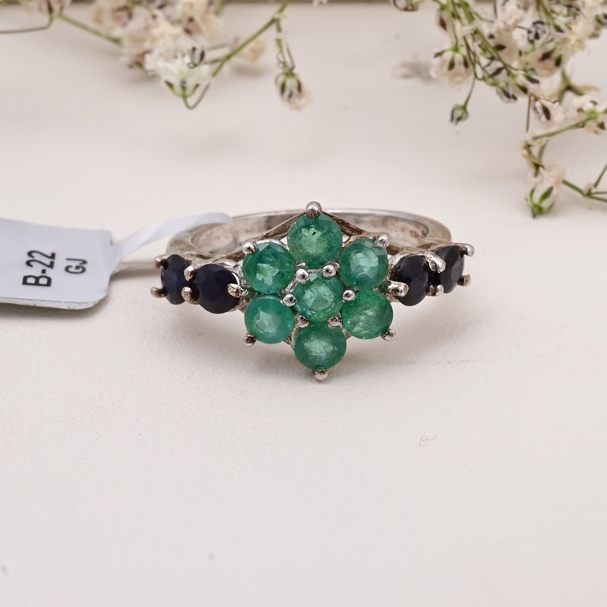 Harmony Bloom Emerald & Sapphire Ring