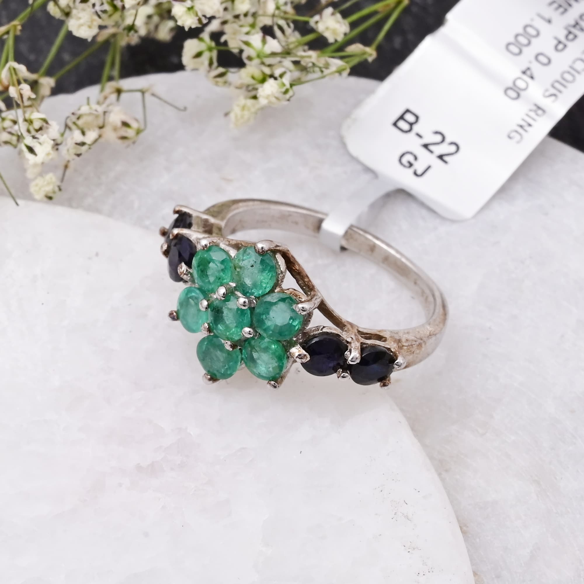 Harmony Bloom Emerald & Sapphire Ring