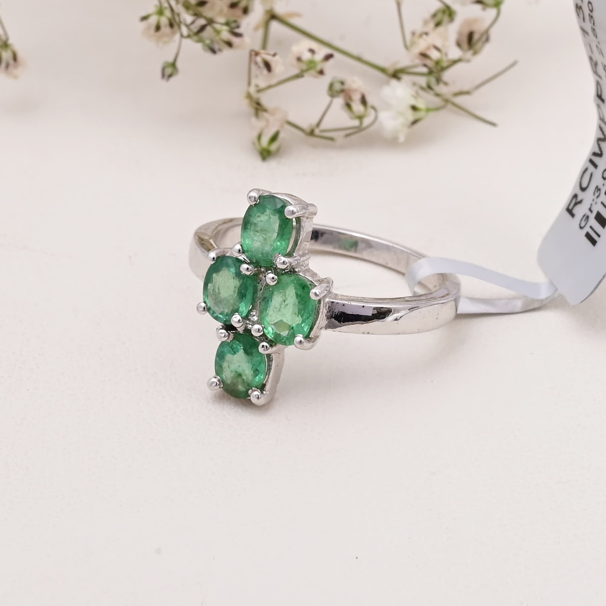 Emerald Cross Elegance Ring