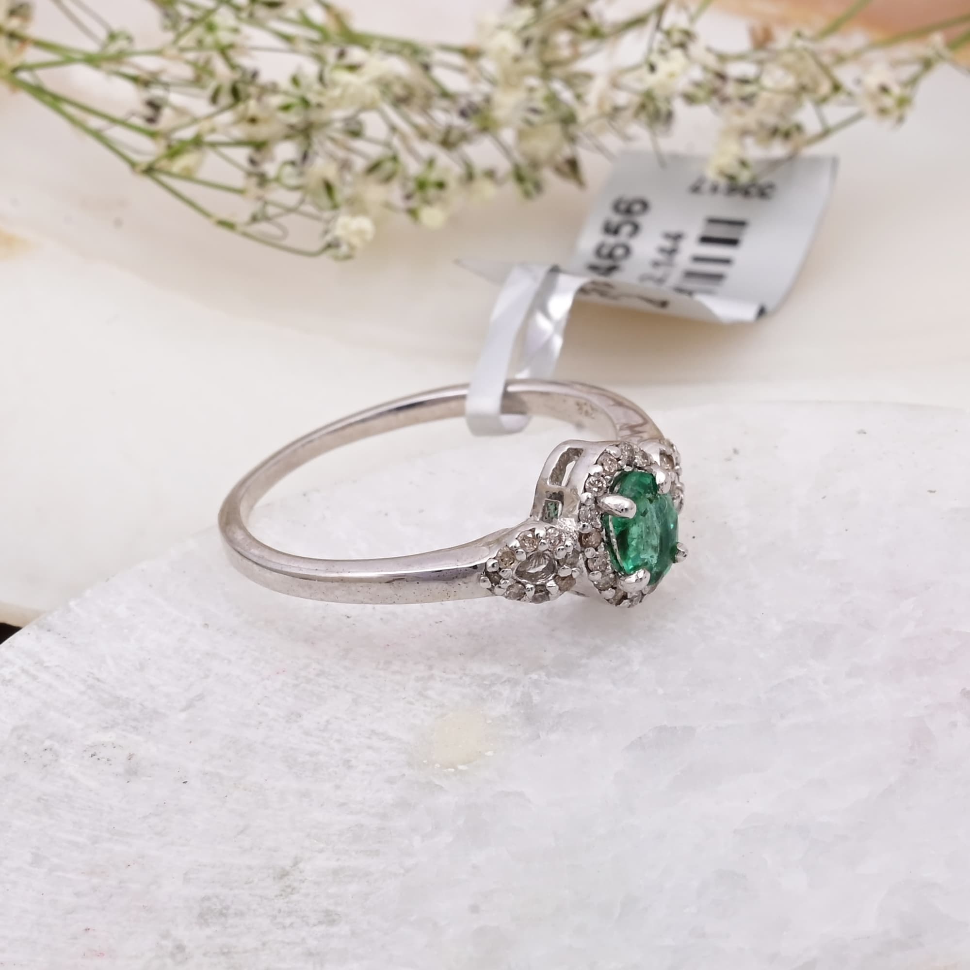 Emerald Halo Whisper Ring alternate view