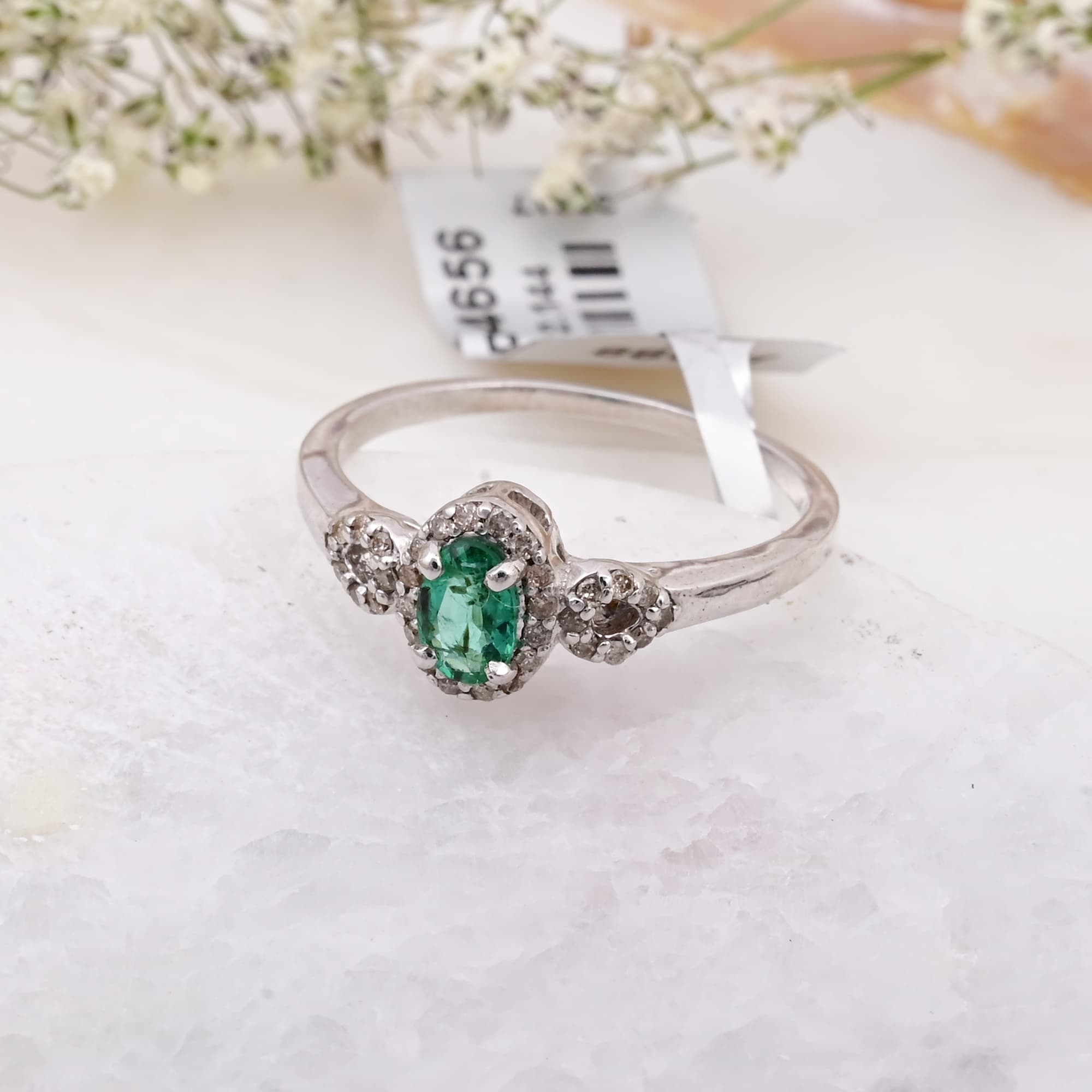 Emerald Halo Whisper Ring