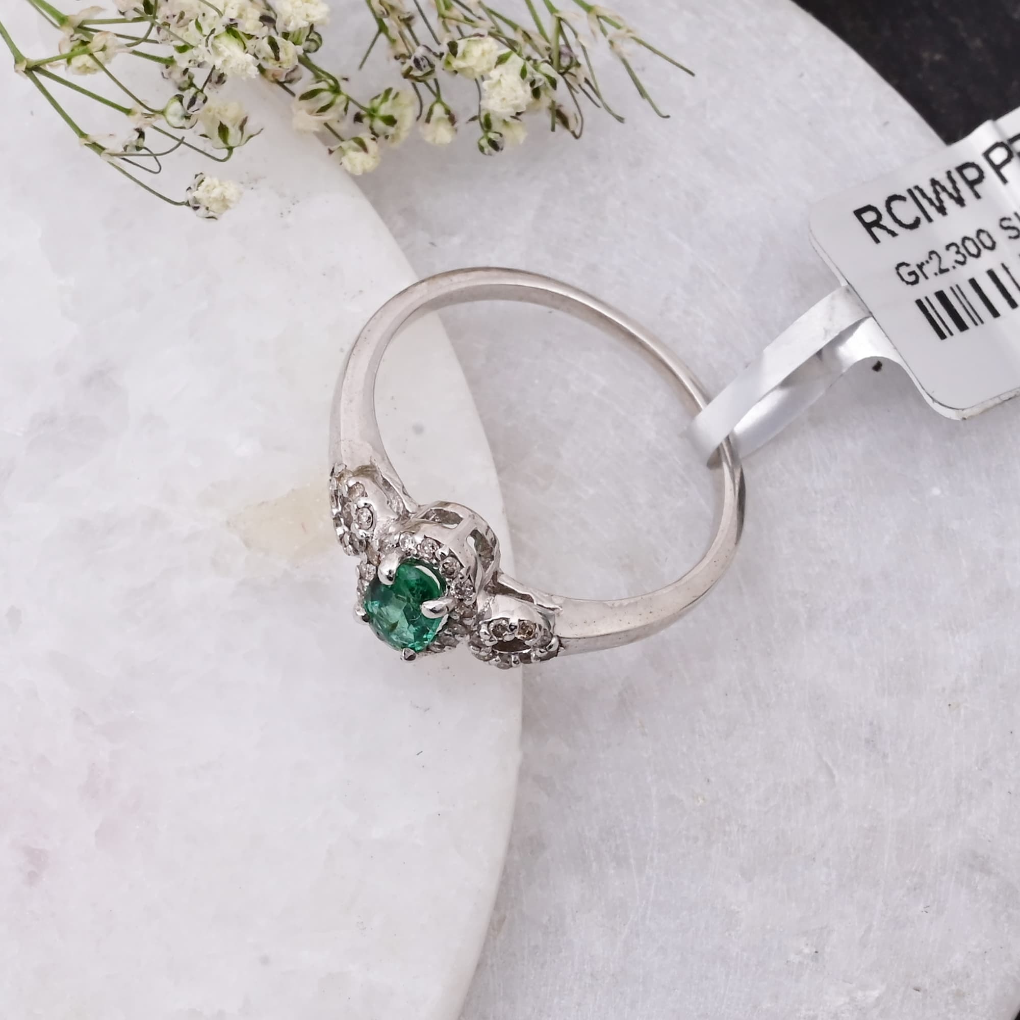 Emerald Halo Whisper Ring