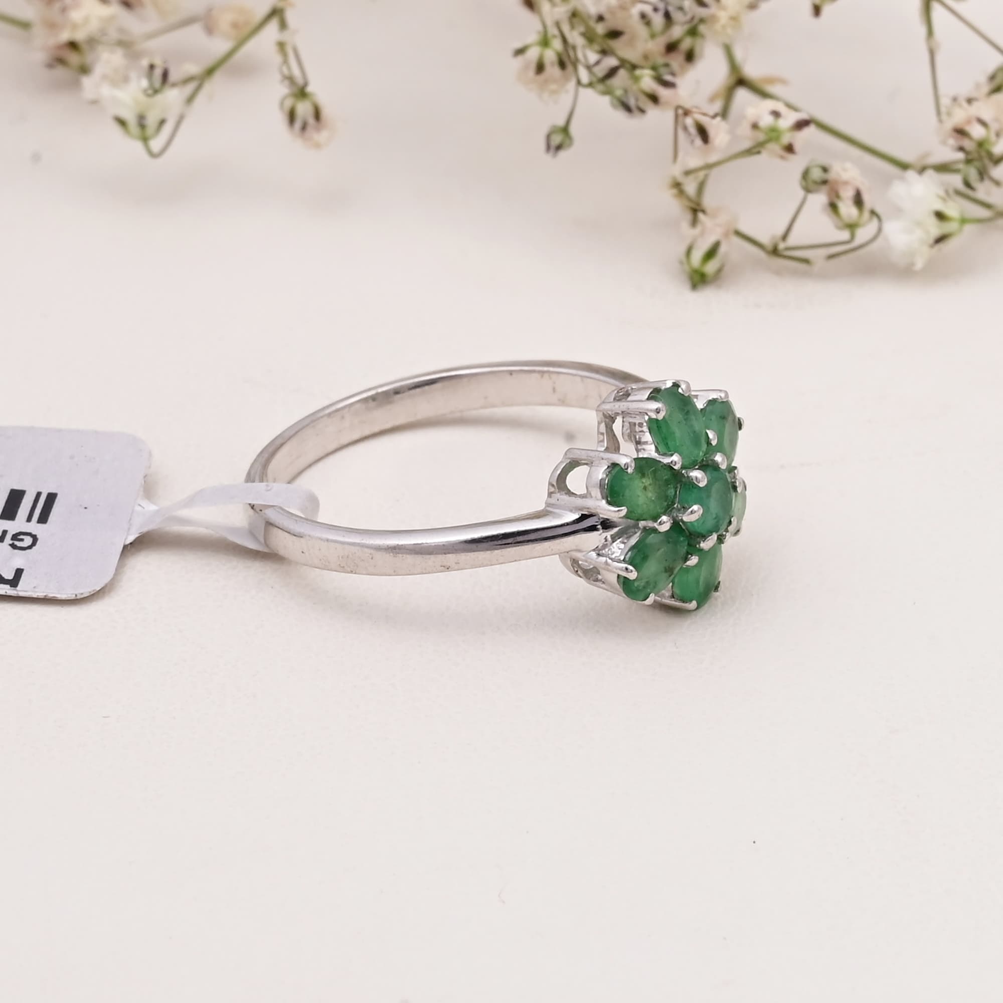 Emerald Blossom Floral Ring alternate view