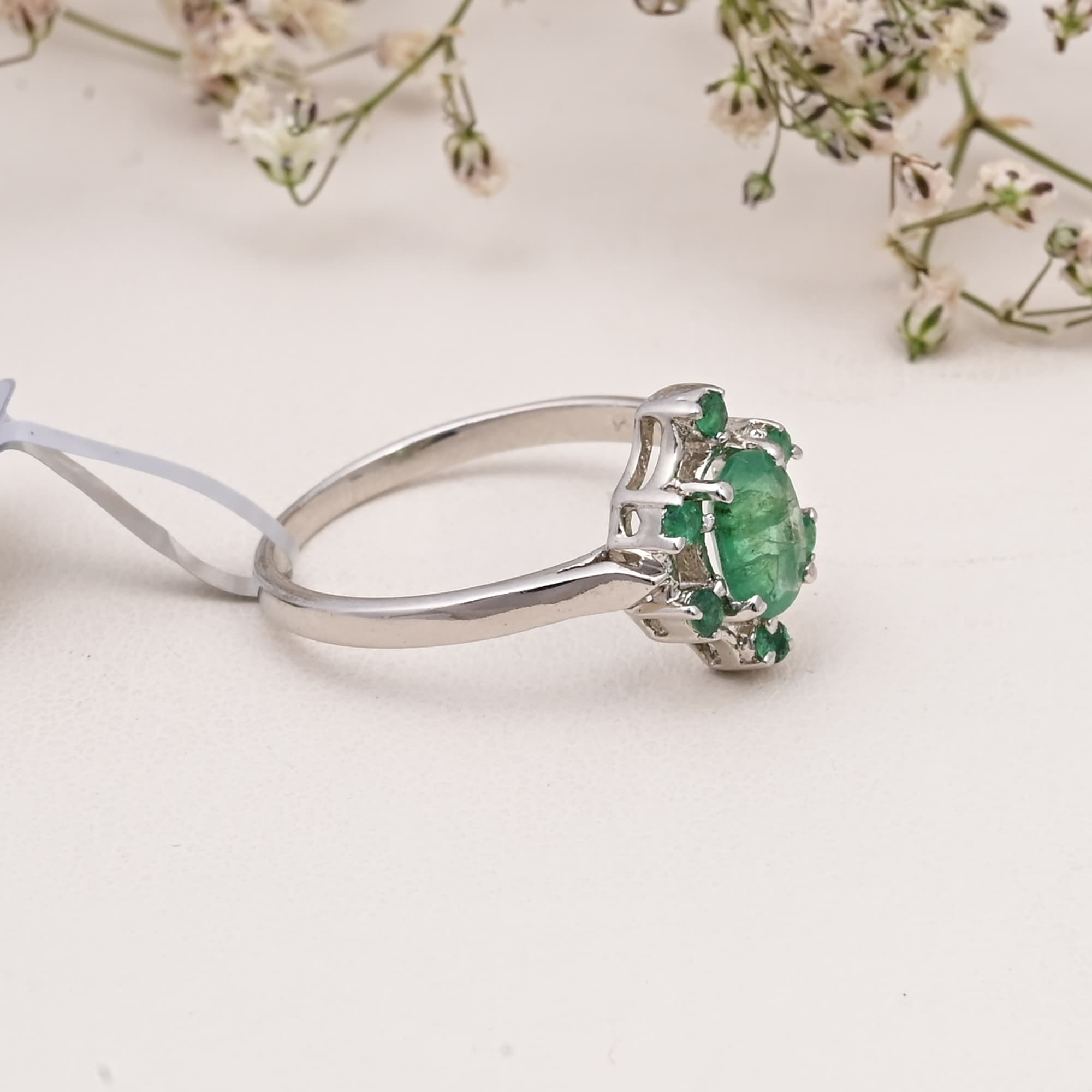 Regal Emerald Halo Ring alternate view