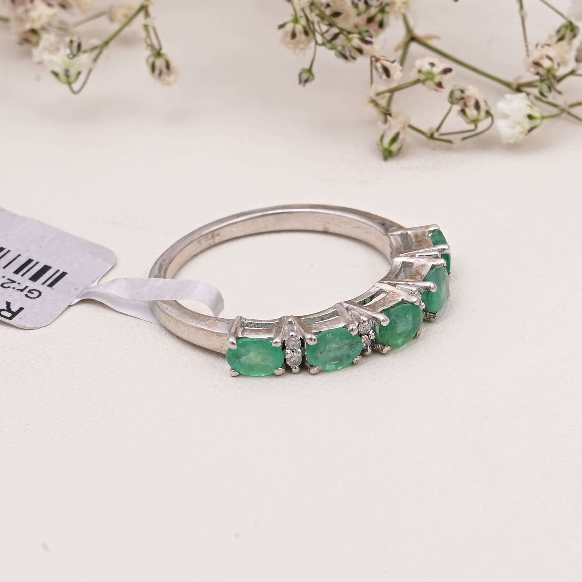 Emerald Eternity Band Ring alternate view