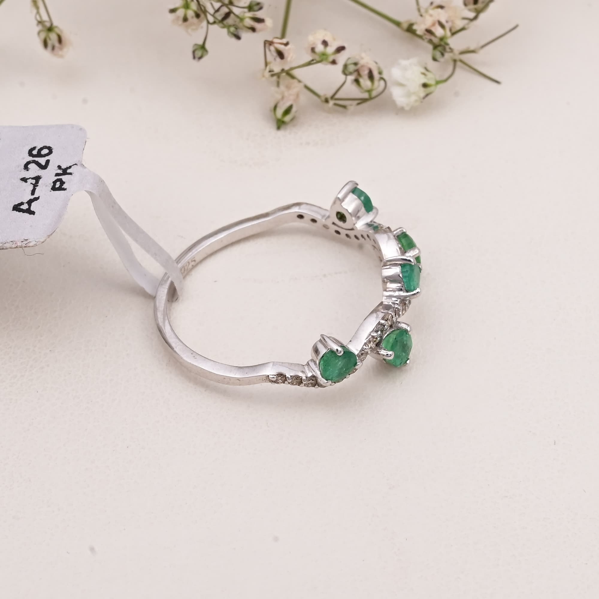 Emerald Vine Diamond Ring