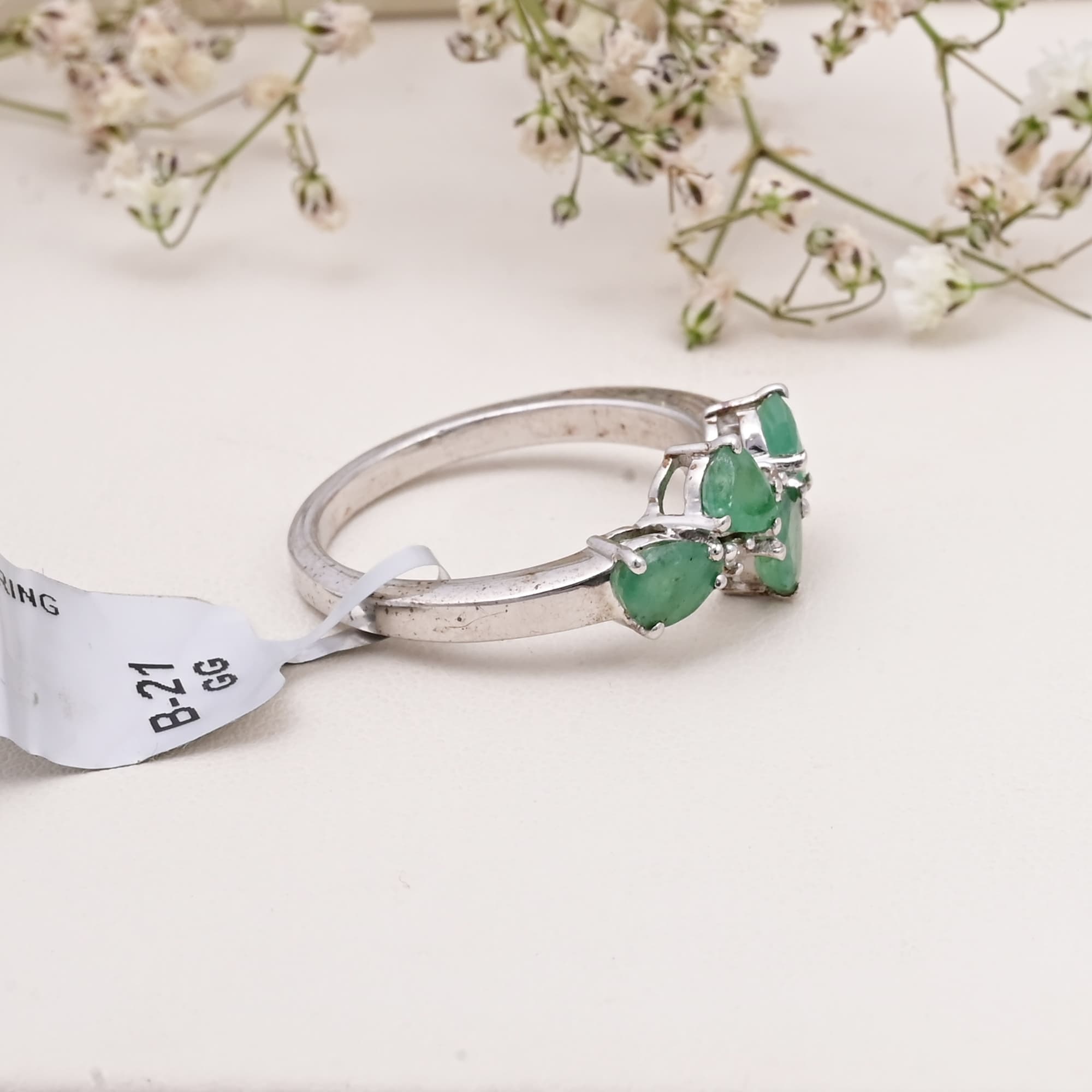 Emerald Blossom Diamond Ring alternate view