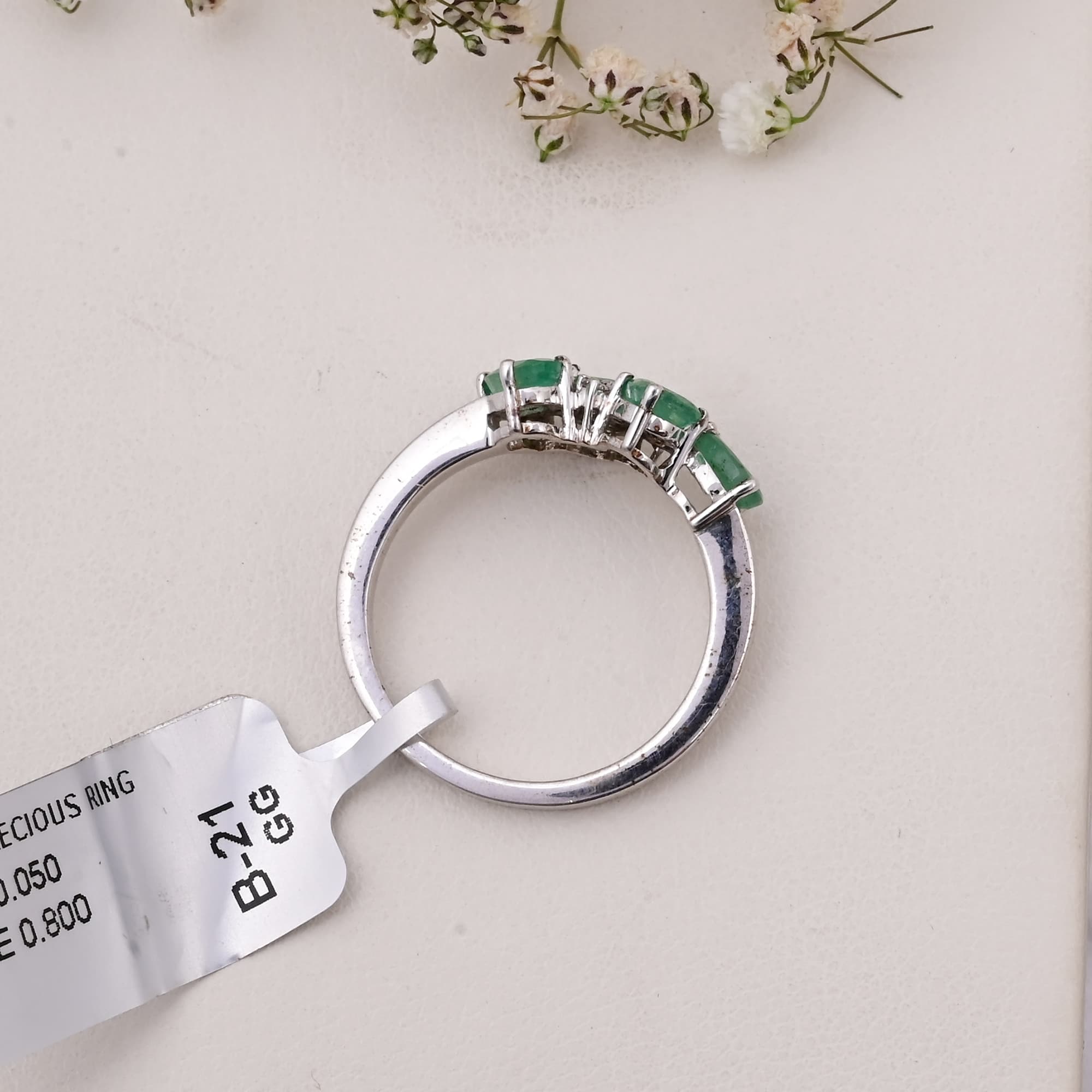 Emerald Blossom Diamond Ring
