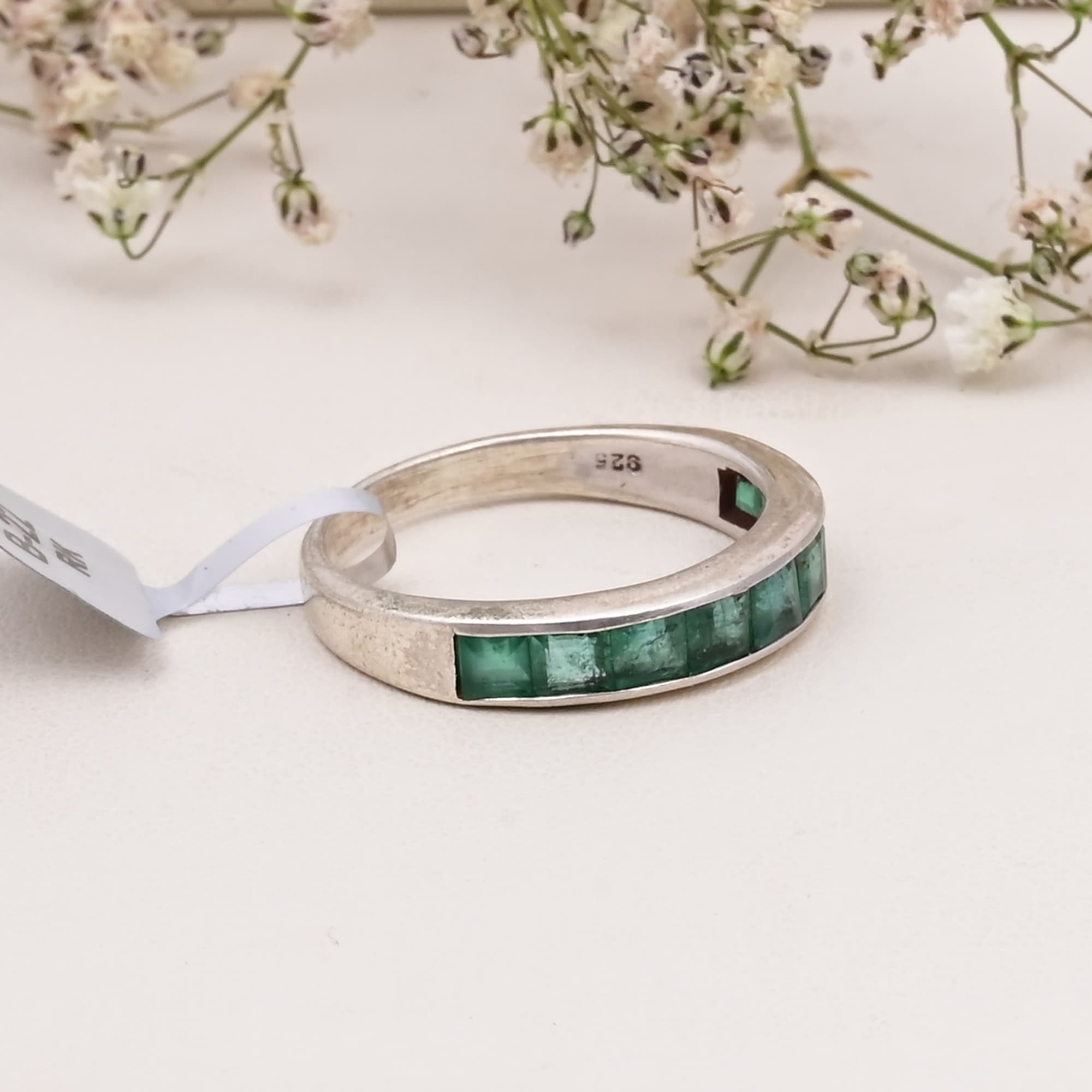 Emerald Channel Band Ring alternate view