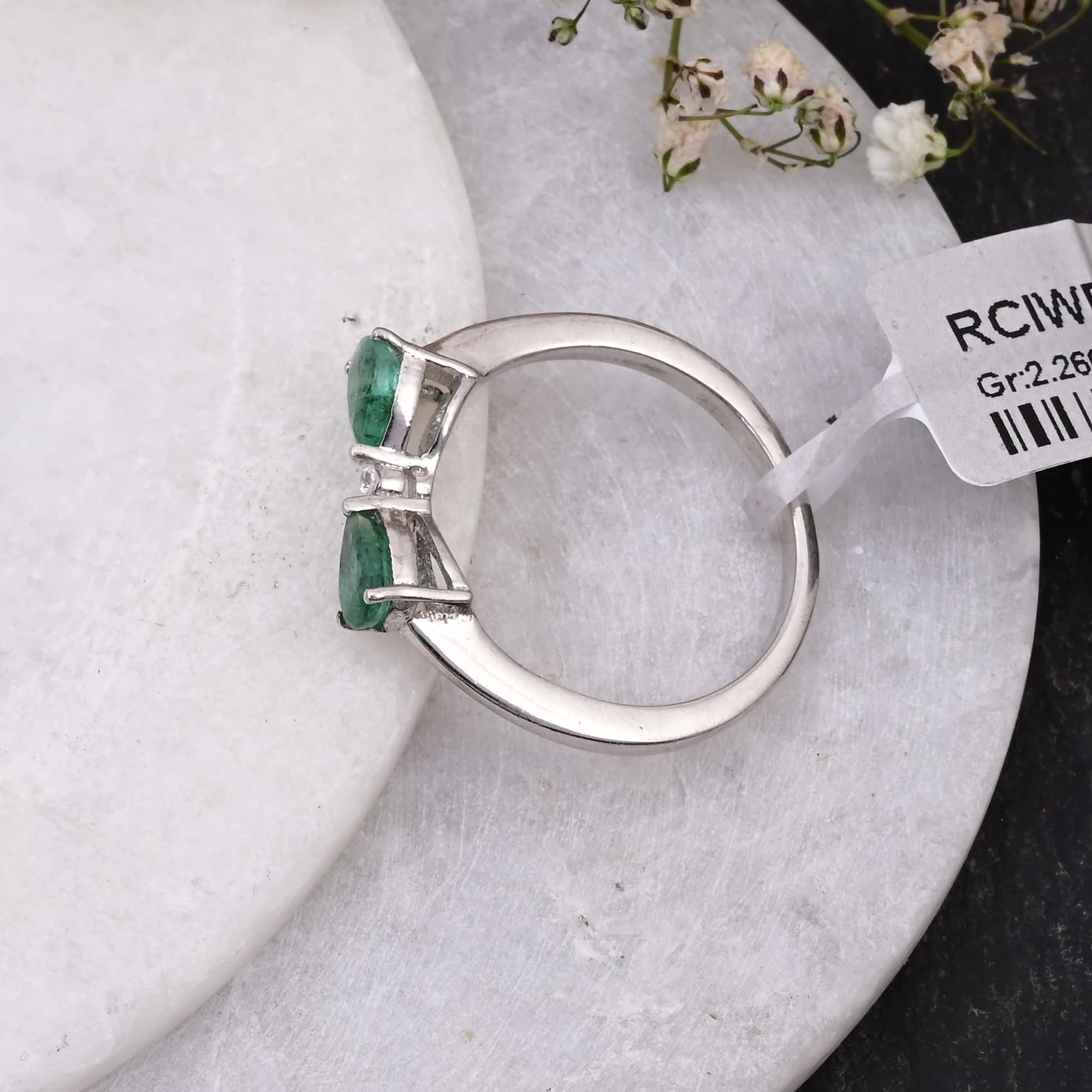 Emerald Dew Drop Ring