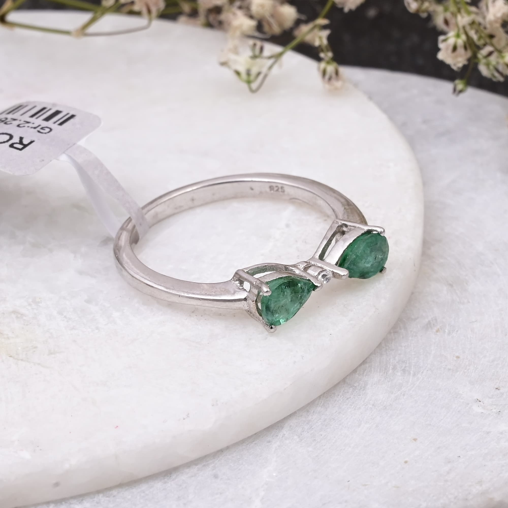 Emerald Dew Drop Ring