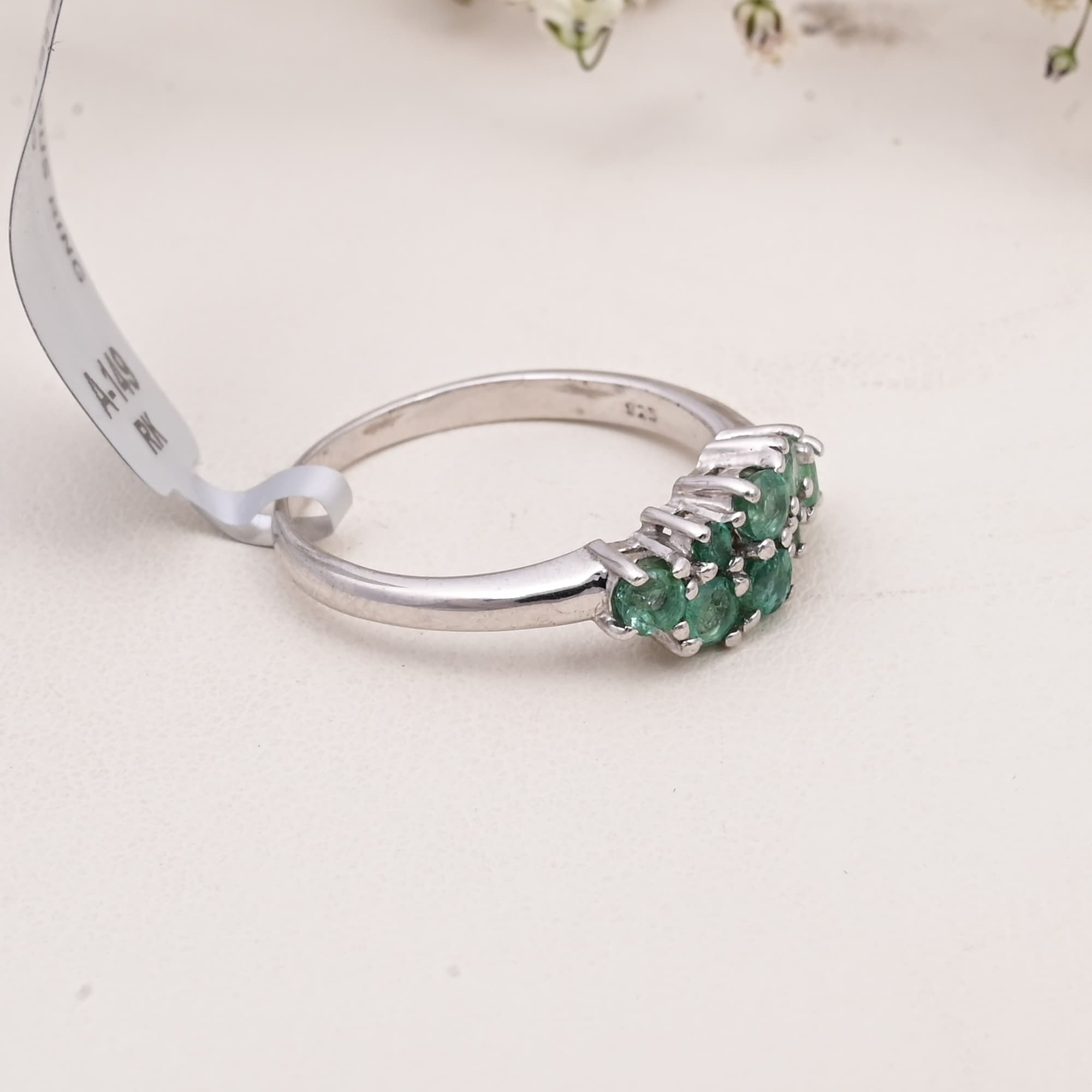 Emerald Blossom Cluster Ring alternate view